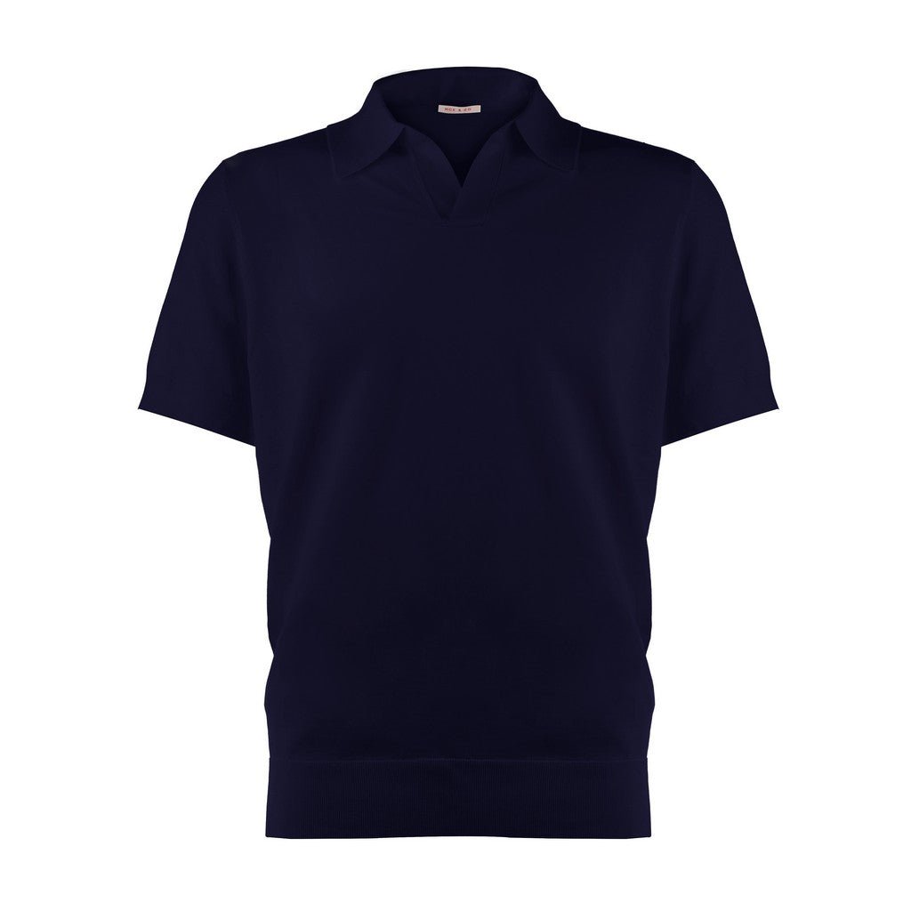 MCKINNON & CO Silk Cotton Polo NAVY - Henry Bucks