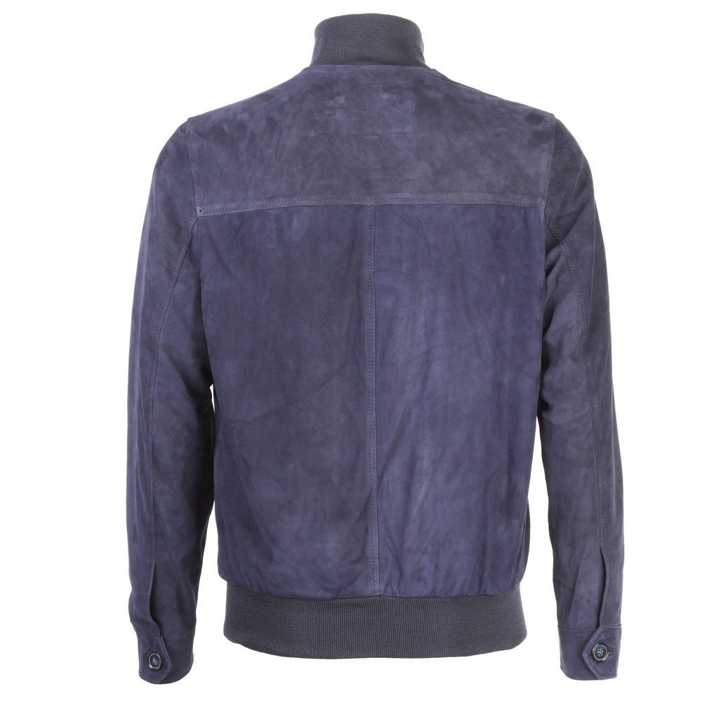 MCKINNON & CO Suede Leather Bomber Jacket NAVY REG - Henry Bucks