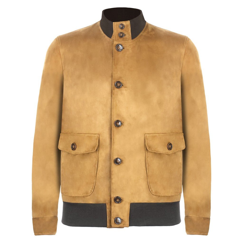 McKINNON & CO Suede Leather Bomber Jacket TAN/BROWN REG - Henry Bucks