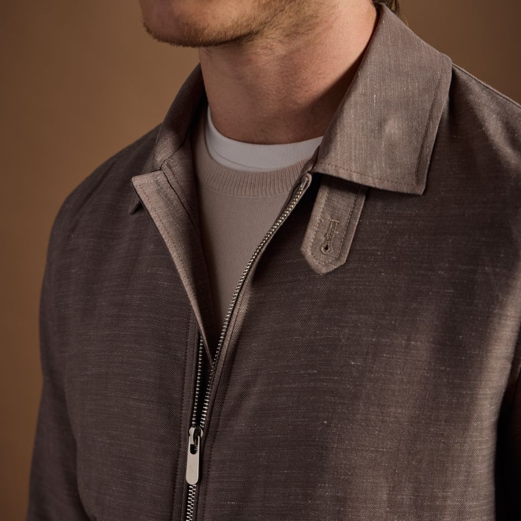 McKINNON & CO Wool Blend Herringbone Casual Jacket TAUPE - Henry Bucks