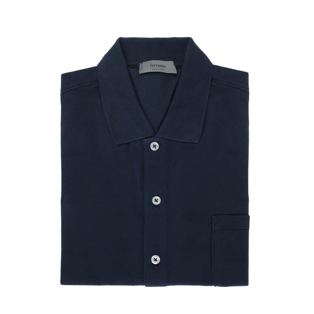 McKINNON & CO X FERRANTE Button Down Short Sleeve Shirt NAVY - Henry Bucks