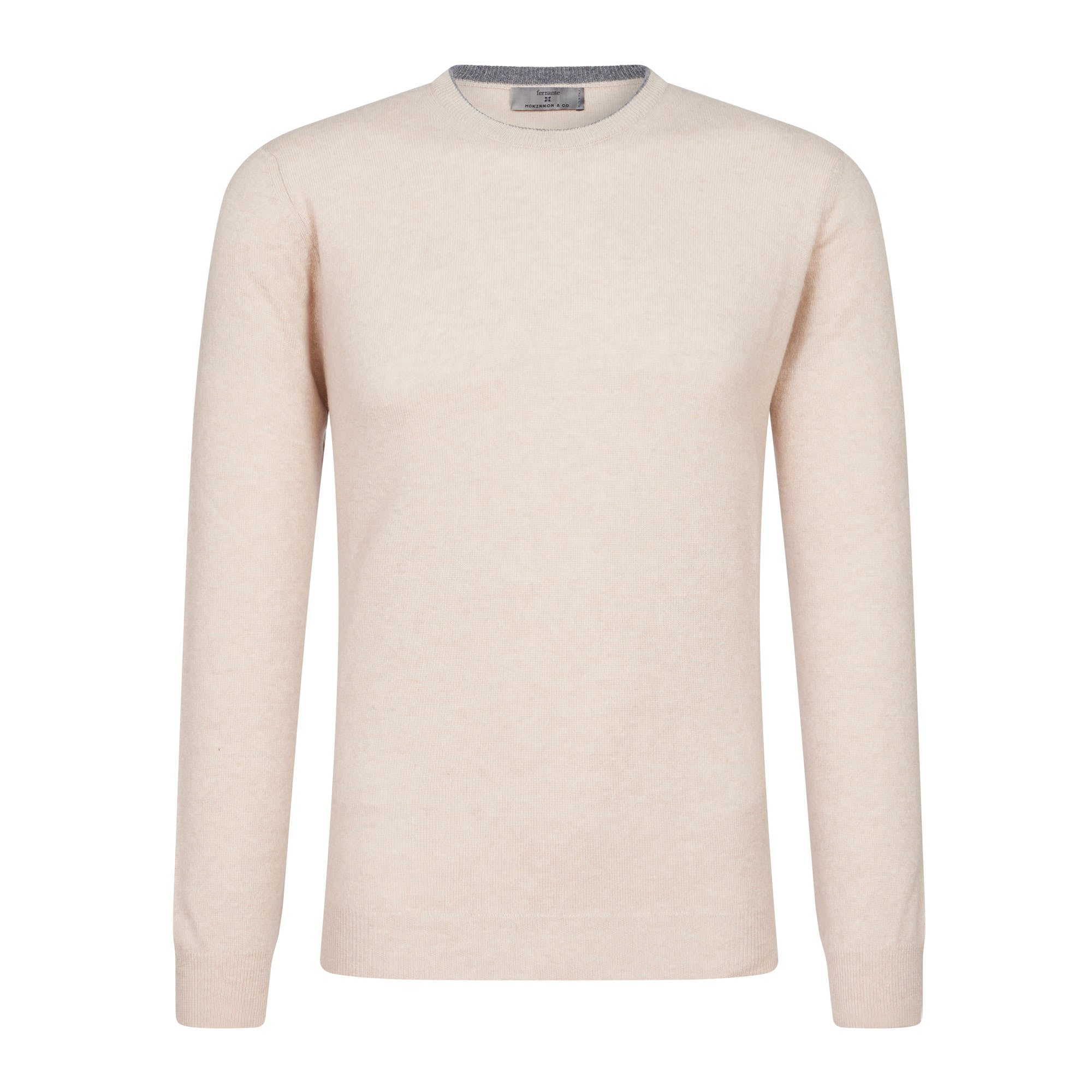 MCKINNON & CO X FERRANTE Contrast Patch Crewneck FAWN - Henry BucksKnitwear38AW240052 - FAWN - 50