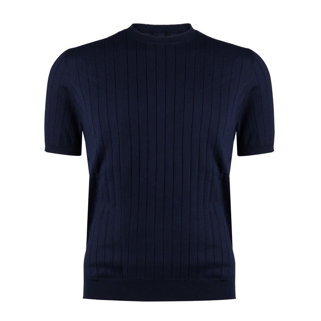 McKINNON & CO X FERRANTE Cotton Crew Neck Tee NAVY - Henry Bucks
