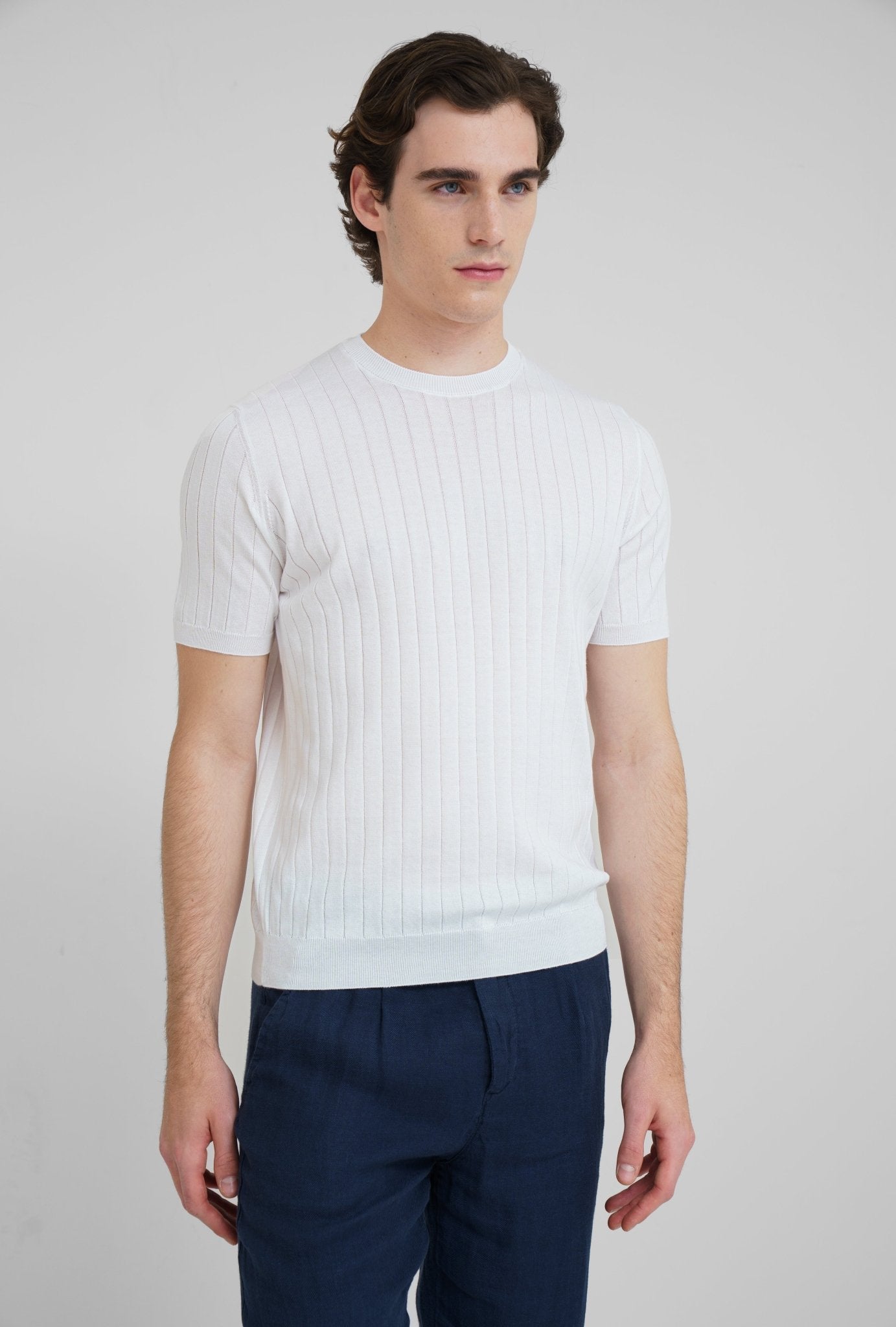 McKINNON & CO X FERRANTE Cotton Crew Neck Tee WHITE - Henry Bucks