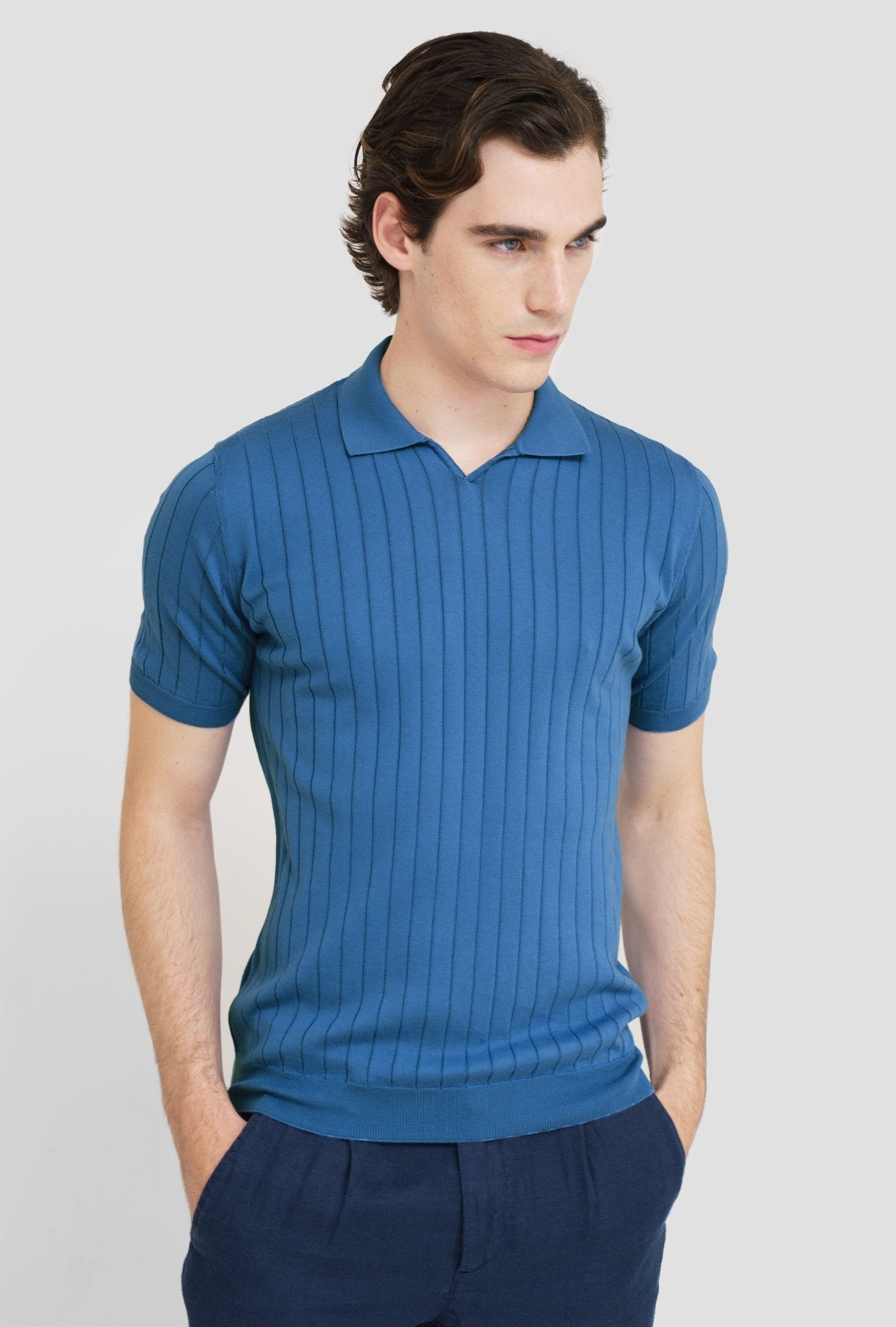 McKINNON & CO X FERRANTE Cotton Polo BLUE - Henry Bucks