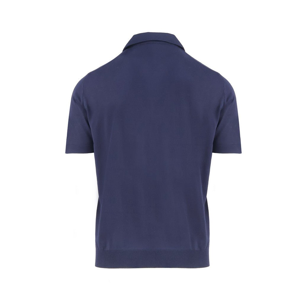 McKINNON & CO X FERRANTE Cotton Short Sleeve Polo NAVY - Henry Bucks