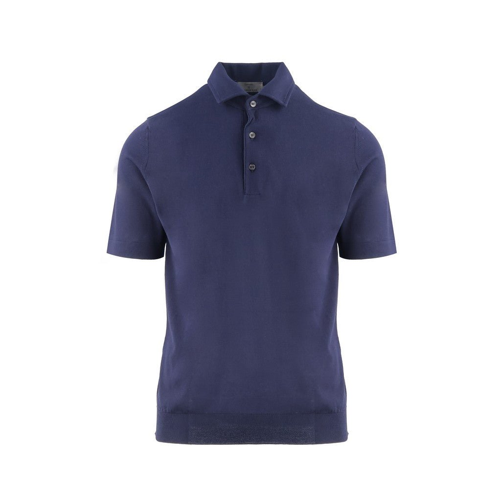 McKINNON & CO X FERRANTE Cotton Short Sleeve Polo NAVY - Henry Bucks