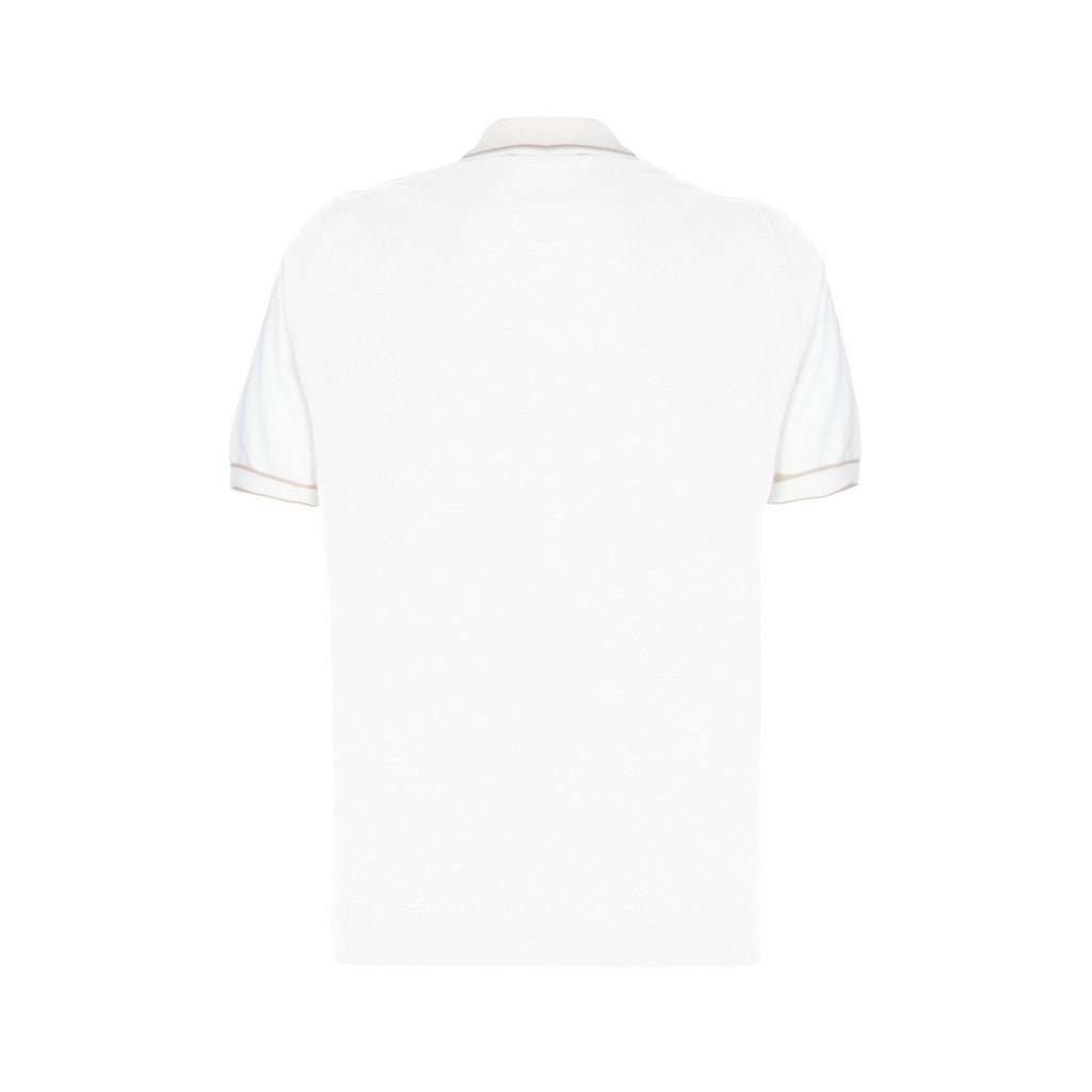 McKINNON & CO X FERRANTE Cotton Zip Short Sleeve Polo WHITE - Henry Bucks