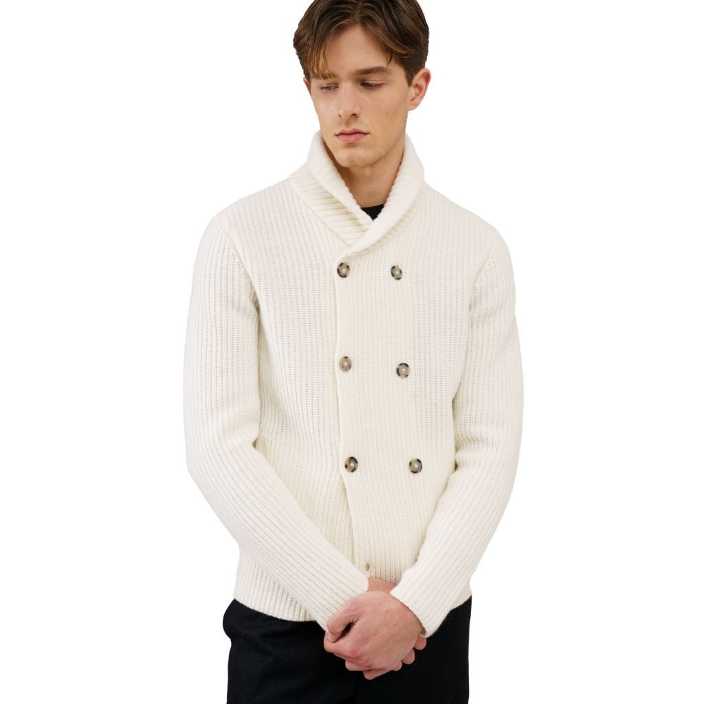 McKINNON & CO X FERRANTE Double Breasted Wool Jacket BEIGE - Henry Bucks