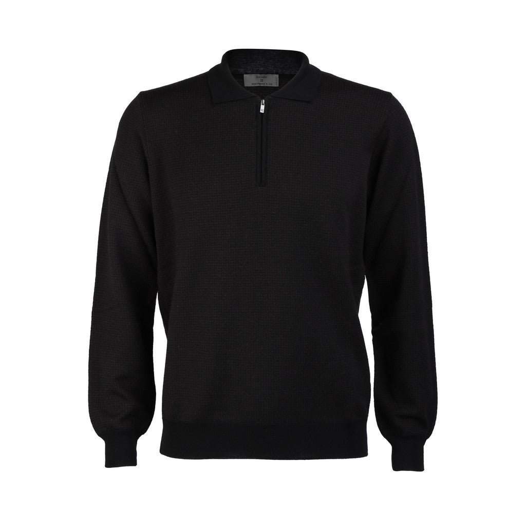 McKINNON & CO X FERRANTE Front Zip Polo DARK BROWN - Henry Bucks