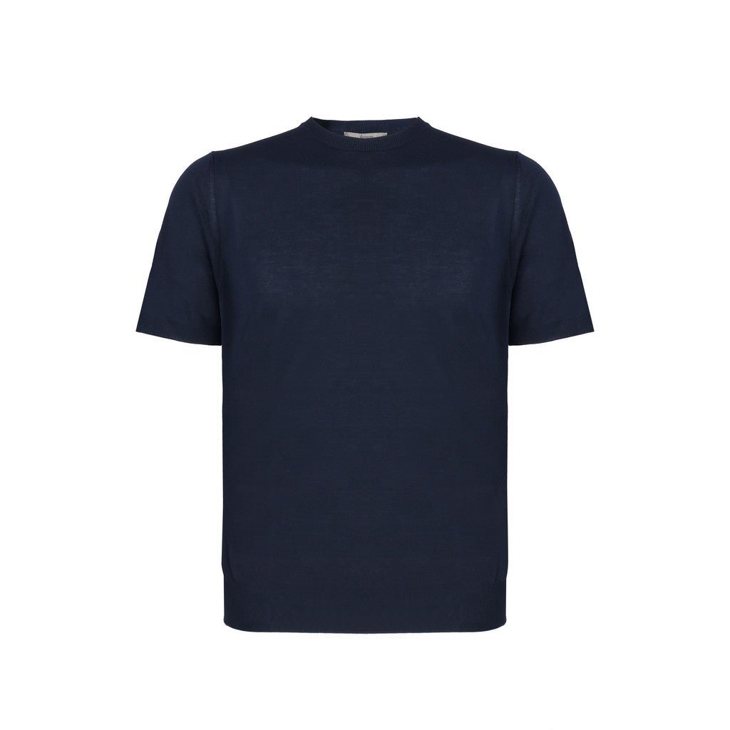 McKINNON & CO X FERRANTE Garment Dyed crew Neck T-Shirt NAVY - Henry Bucks