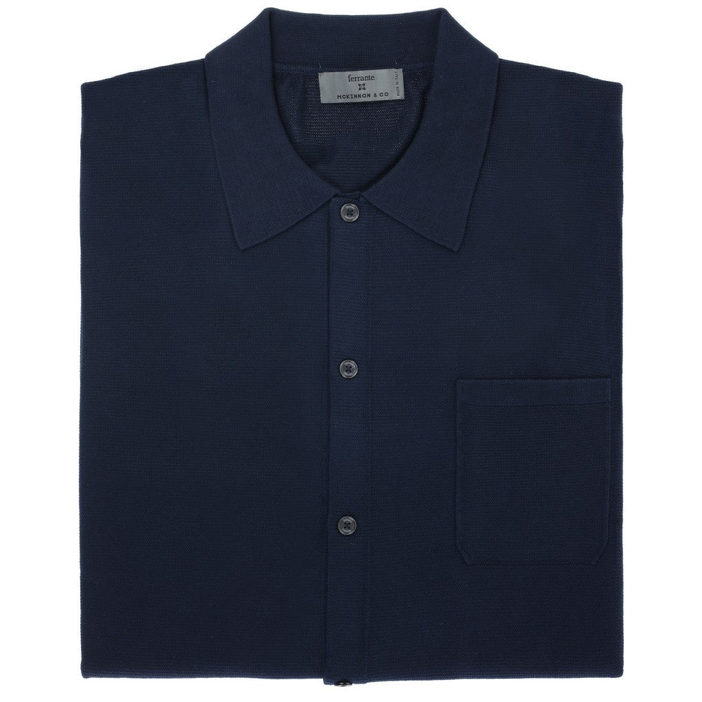 McKINNON & CO X FERRANTE Garment Dyed Shirt NAVY - Henry Bucks