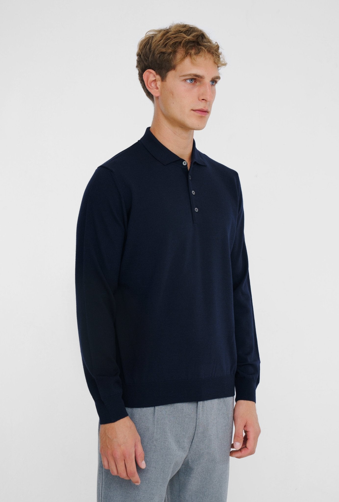 MCKINNON & CO X FERRANTE Merino Button Front NAVY - Henry Bucks