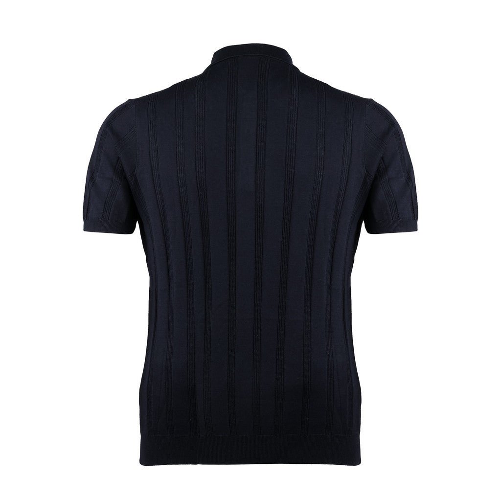 McKINNON & CO X FERRANTE Ribbed Button Polo NAVY - Henry Bucks