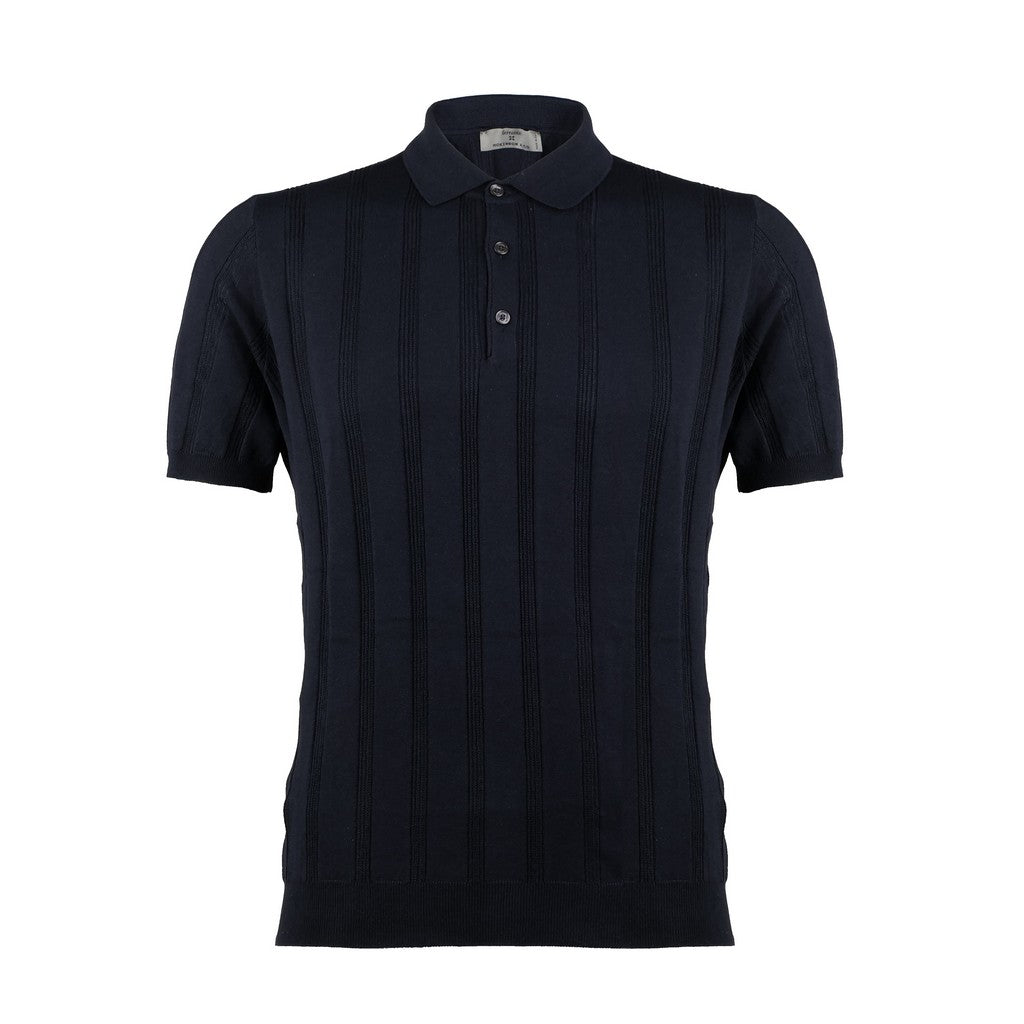 McKINNON & CO X FERRANTE Ribbed Button Polo NAVY - Henry Bucks