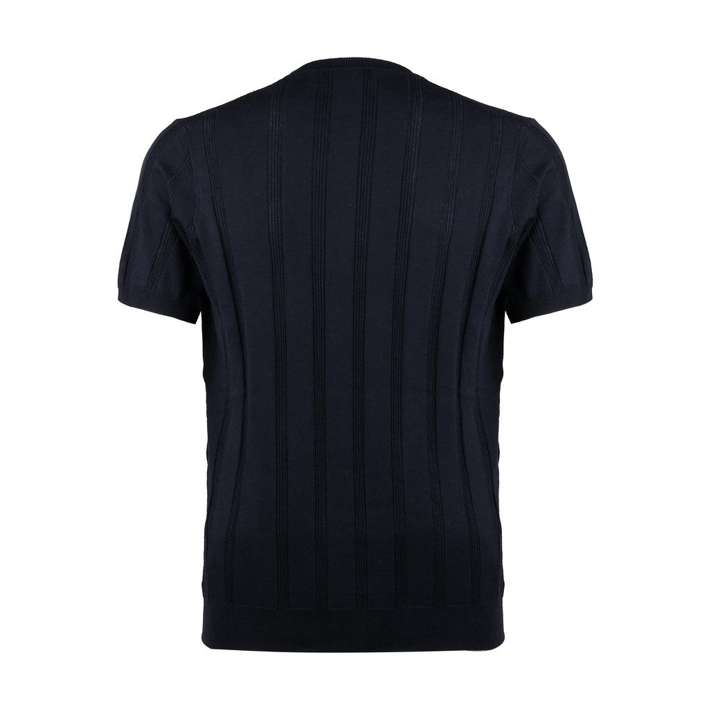 McKINNON & CO X FERRANTE Ribbed Crew Neck Tee NAVY - Henry Bucks