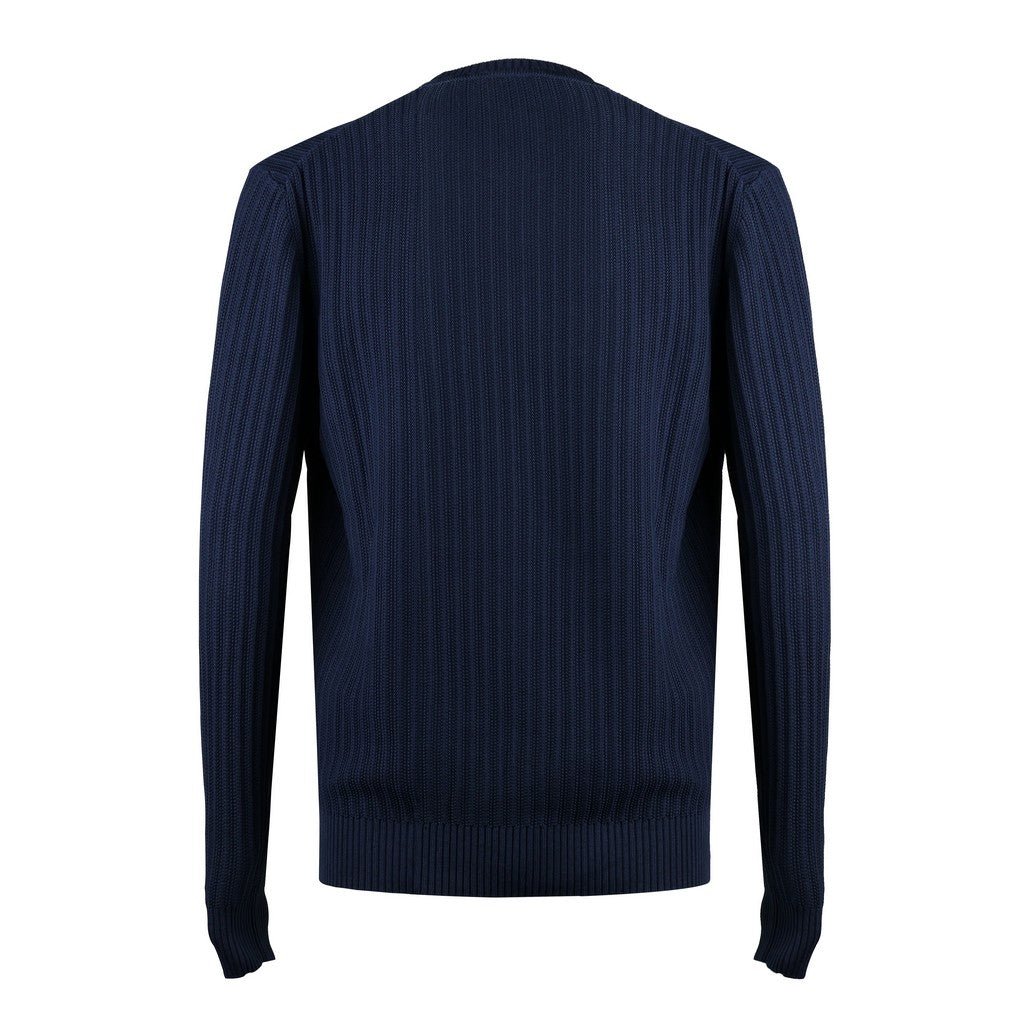 McKINNON & CO X FERRANTE Ribbed Crewneck Long Sleeve NAVY - Henry Bucks