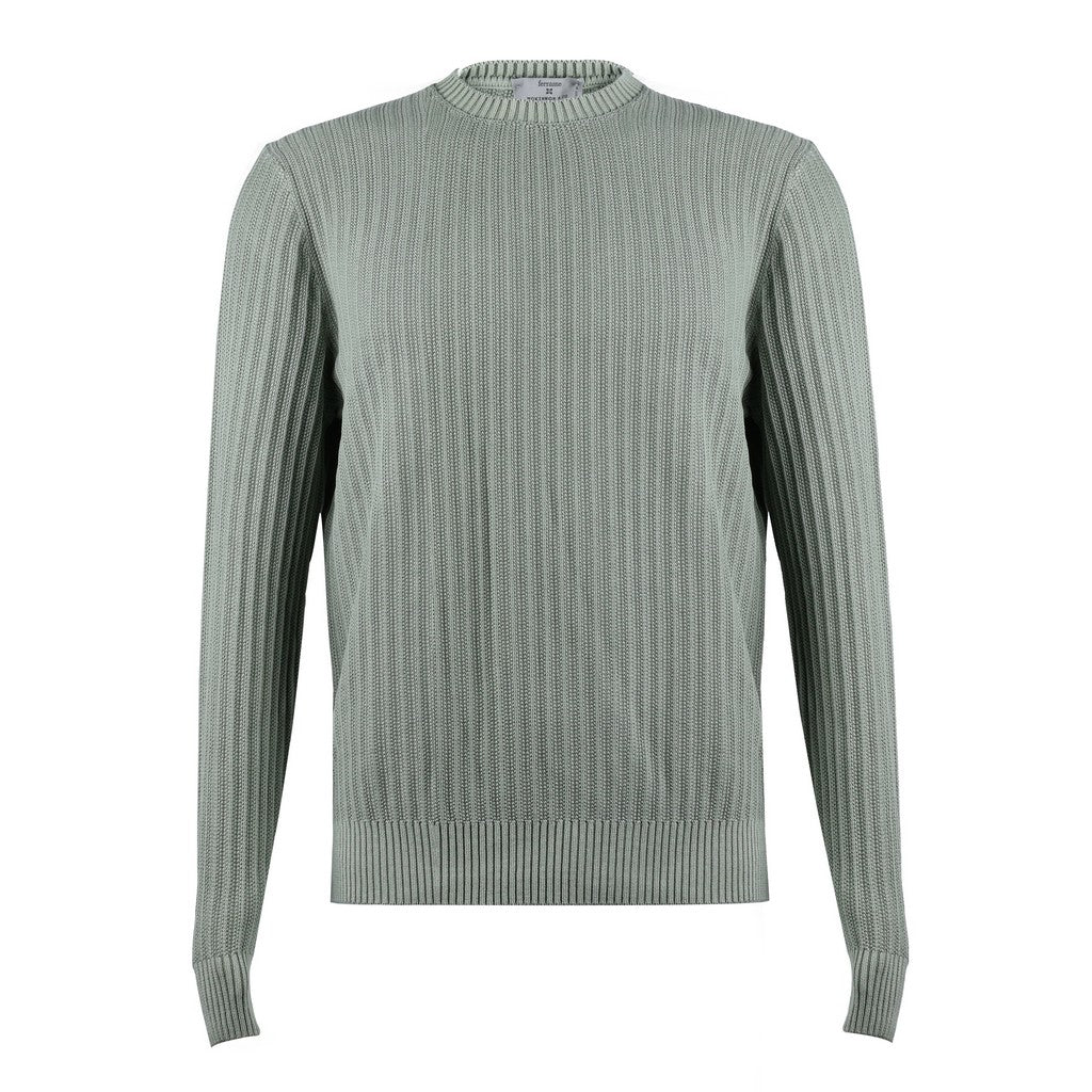 McKINNON & CO X FERRANTE Ribbed Crewneck Long Sleeve Shirt KHAKI - Henry Bucks