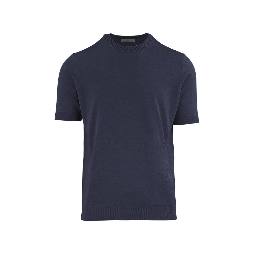 McKINNON & CO X FERRANTE Silk/Cotton Crew Neck NAVY - Henry Bucks