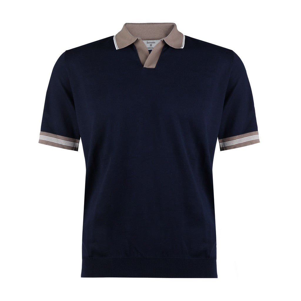 McKINNON & CO X FERRANTE Skipper Polo BROWN/NAVY - Henry Bucks