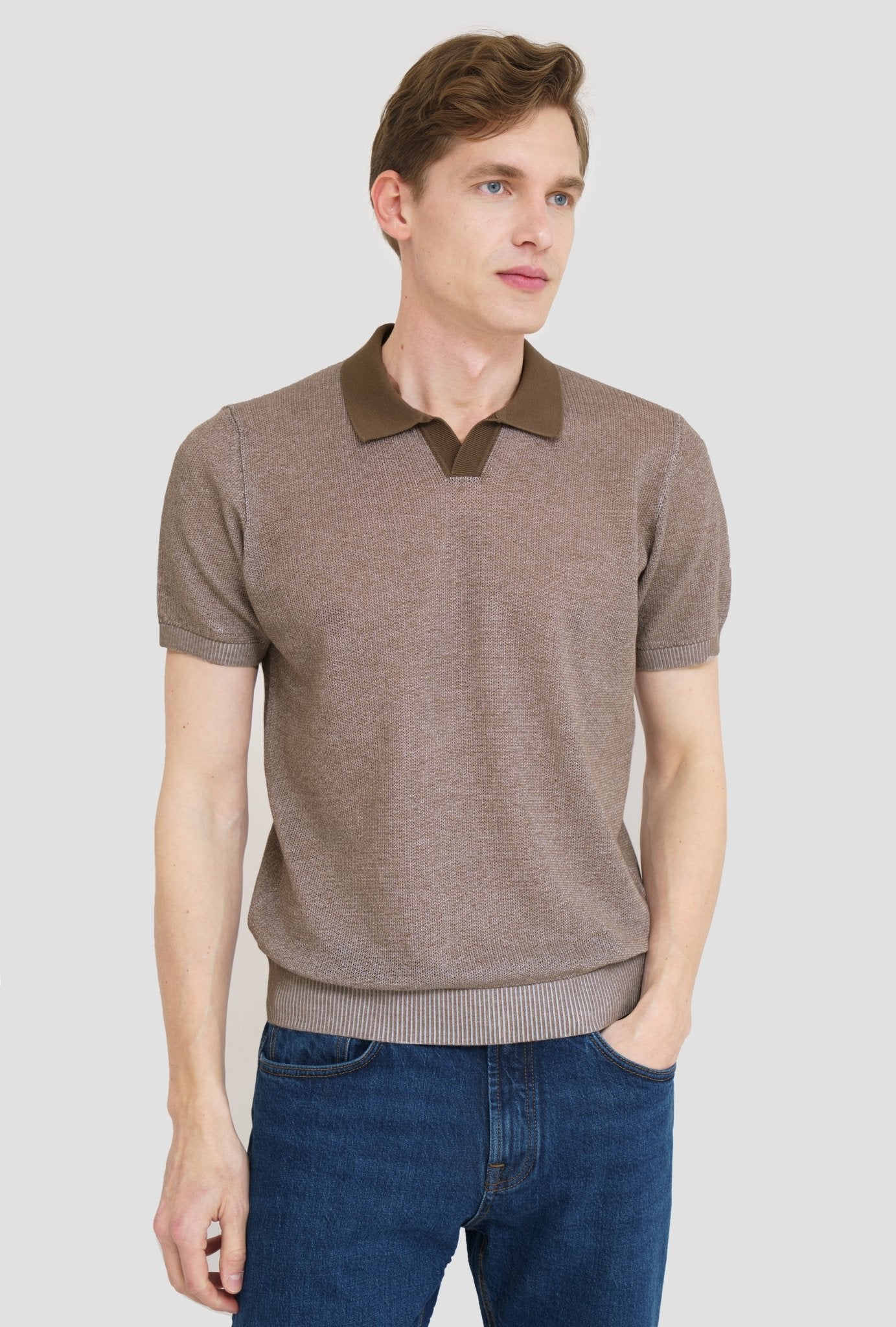 McKINNON & CO X FERRANTE Skipper Polo BROWN - Henry Bucks