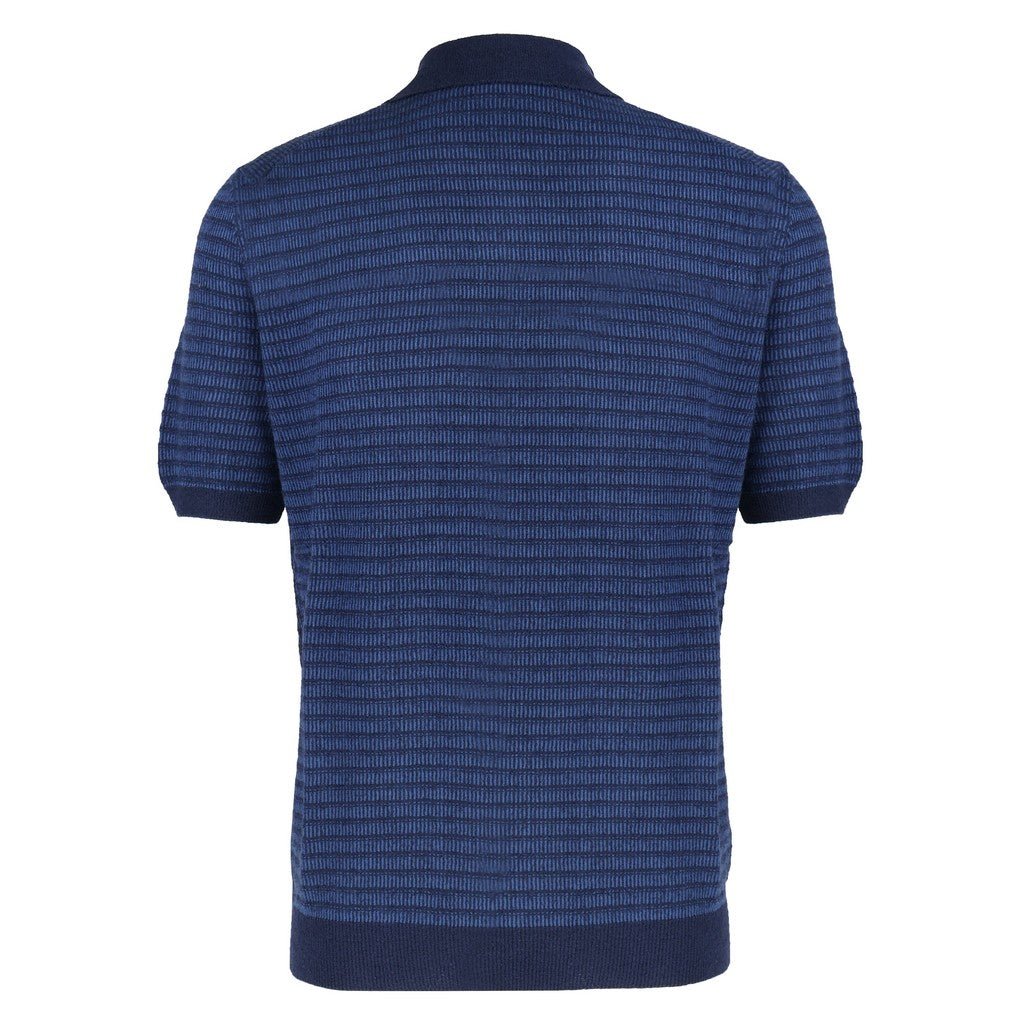 McKINNON & CO X FERRANTE Stripe Cotton Polo NAVY - Henry Bucks