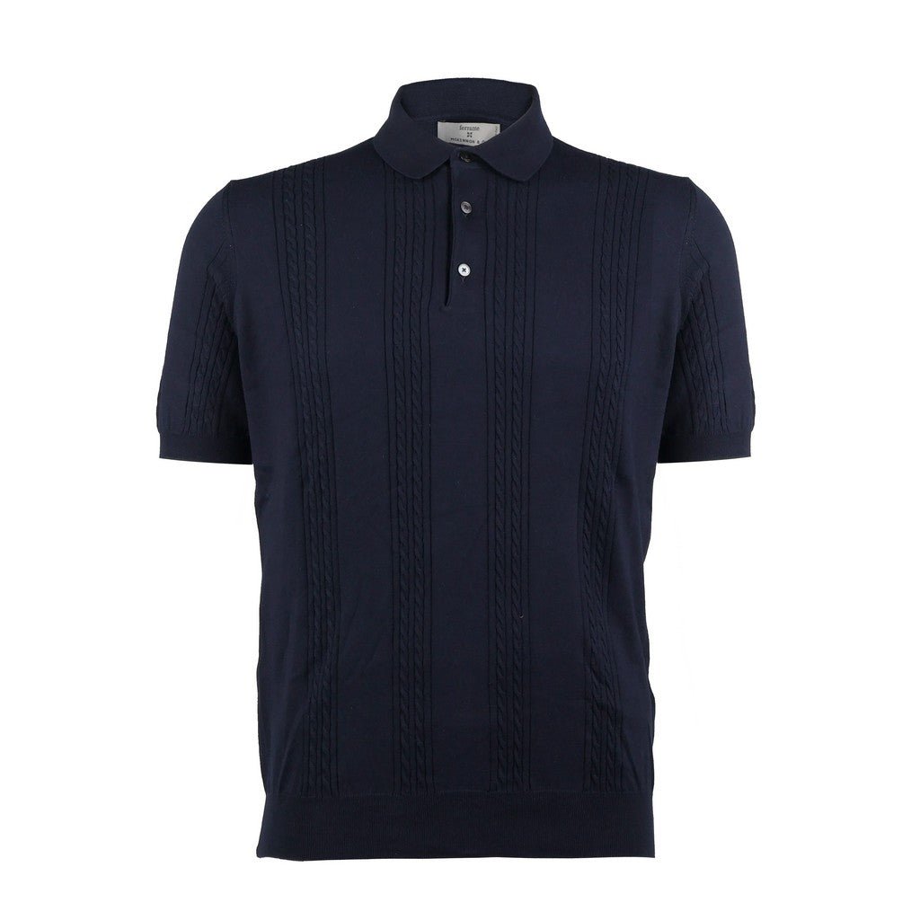 McKINNON & CO X FERRANTE Textured Polo NAVY - Henry Bucks