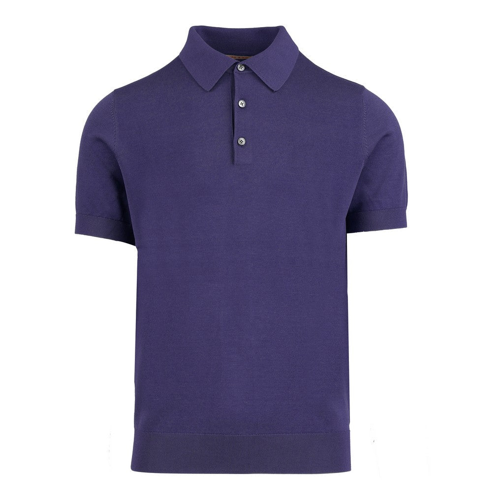 MCKINNON Cotton Short Sleeve Button Front POLO NAVY - Henry Bucks