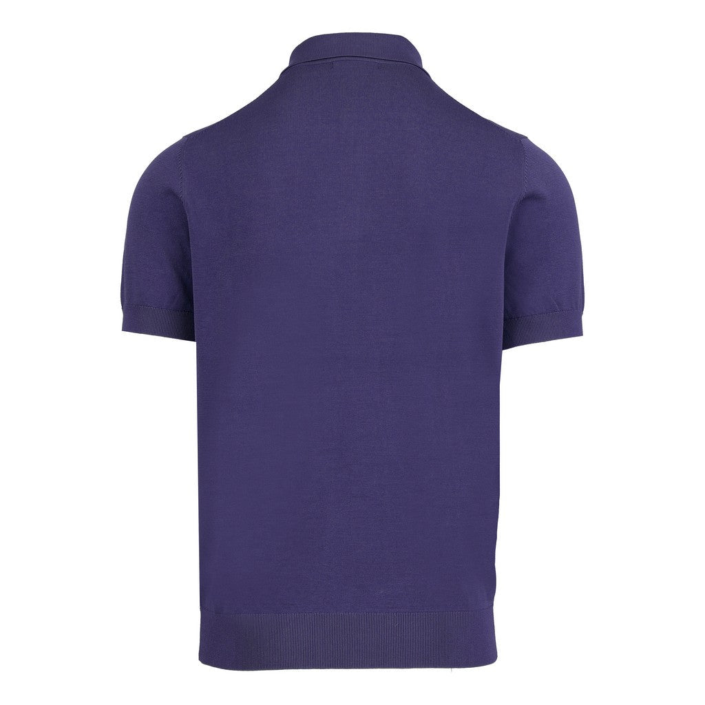 MCKINNON Cotton Short Sleeve Button Front POLO NAVY - Henry Bucks