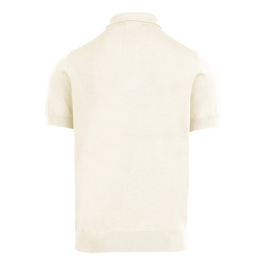 MCKINNON Cotton Short Sleeve Button Front Polo WHITE - Henry Bucks