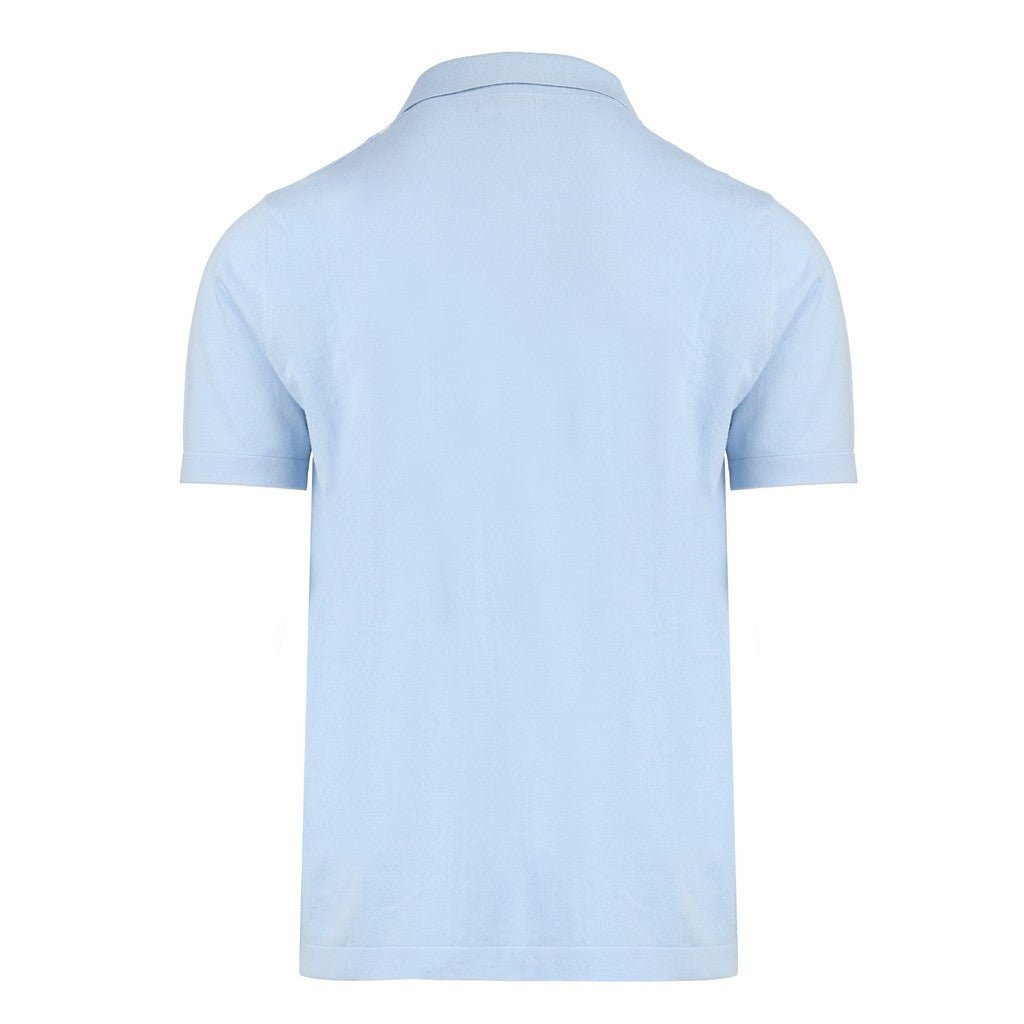MCKINNON Cotton Textured Zip Knit LIGHT BLUE - Henry Bucks