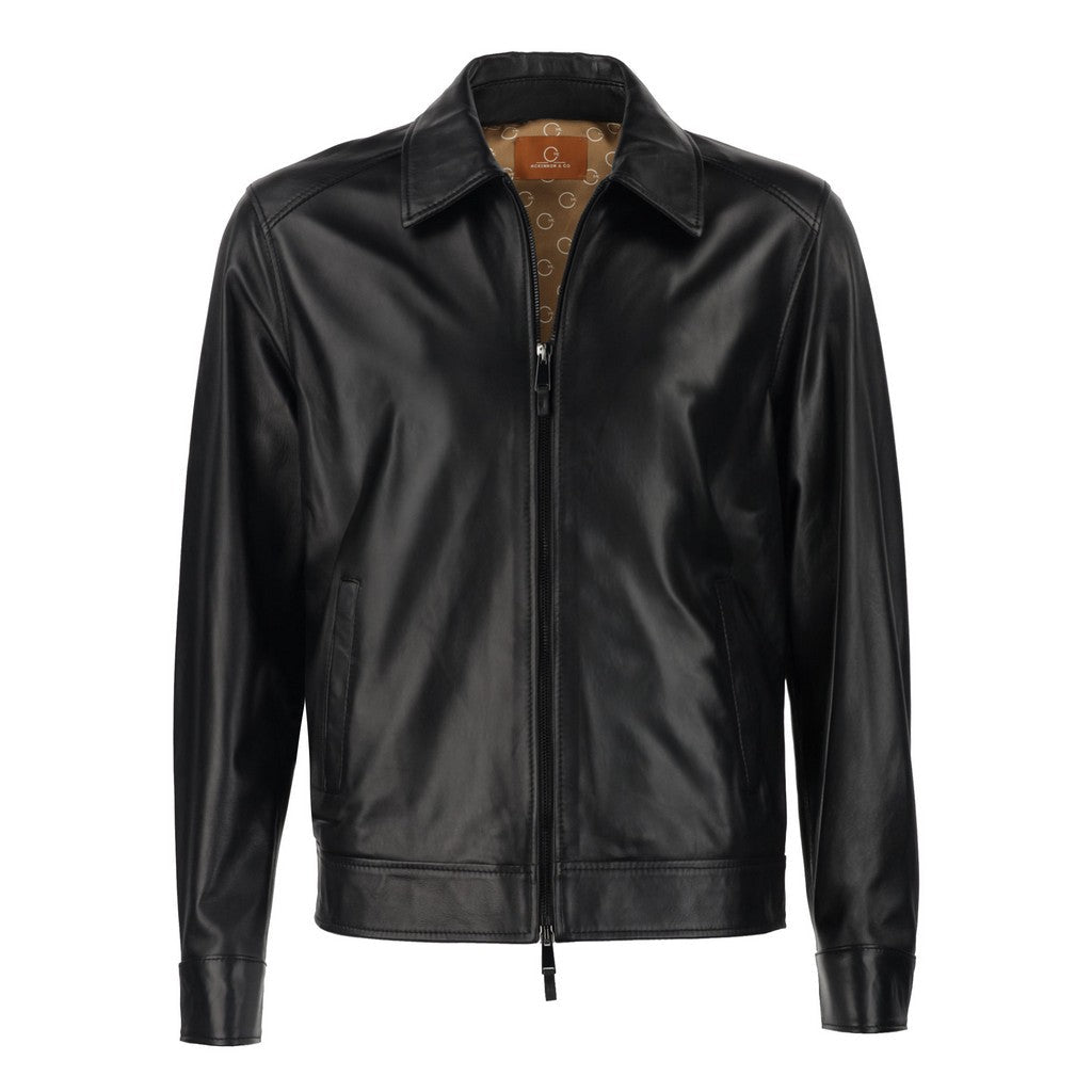 MCKINNON Filippo Timi Lambskin Leather Jacket BLACK REG - Henry Bucks