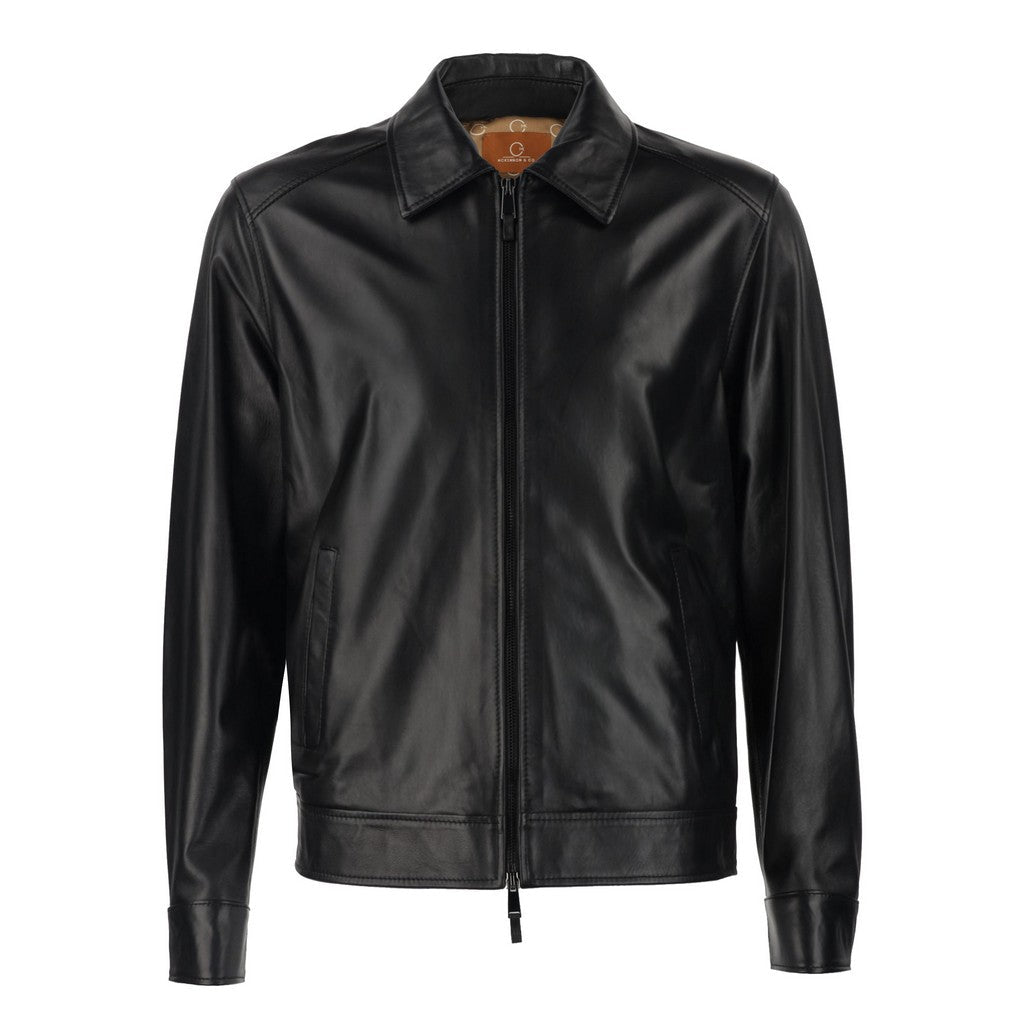 MCKINNON Filippo Timi Lambskin Leather Jacket BLACK REG - Henry Bucks