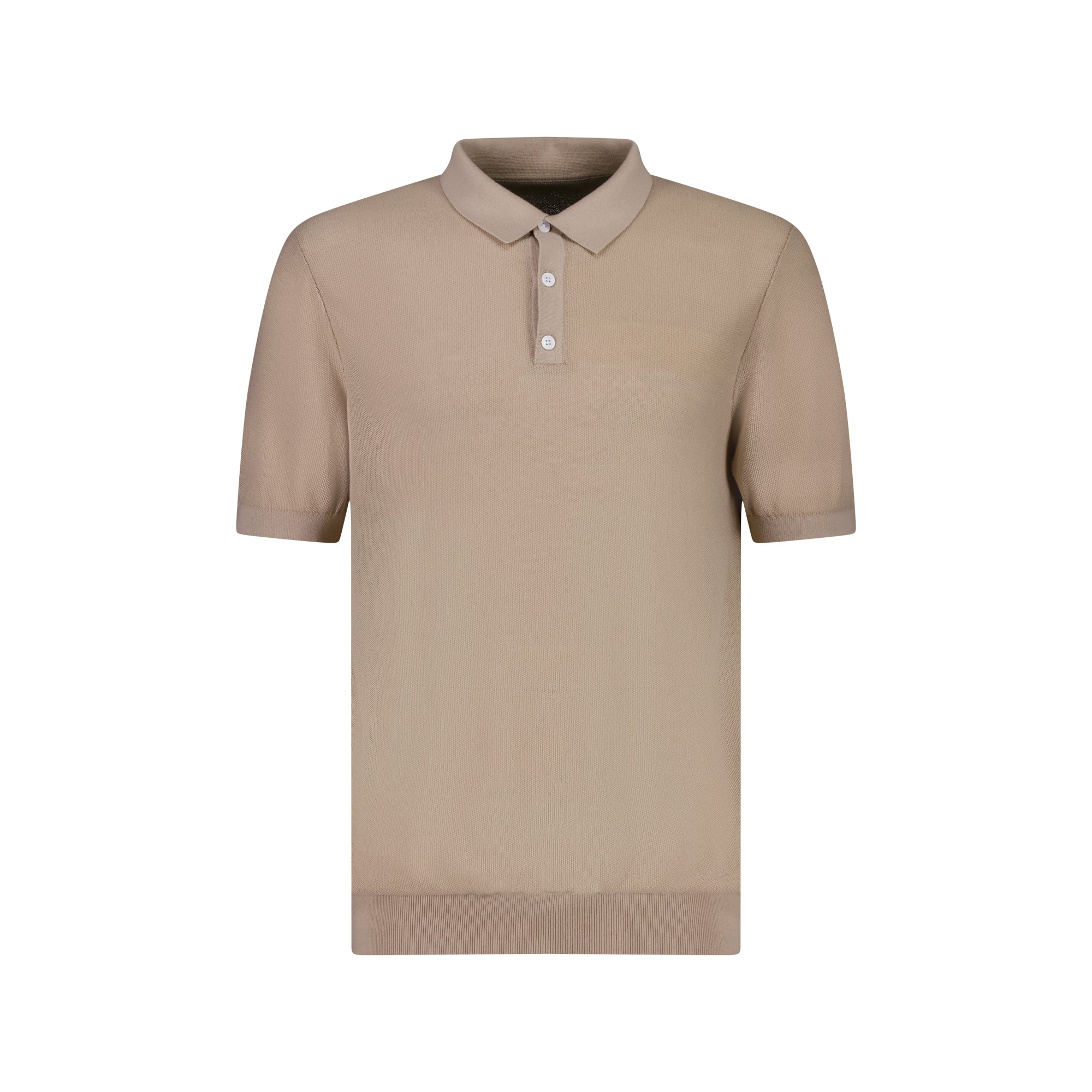 MCKINNON Half Button Collared Short Sleeve Shirt BEIGE - Henry BucksPolo61SS230008 - BEIG - M