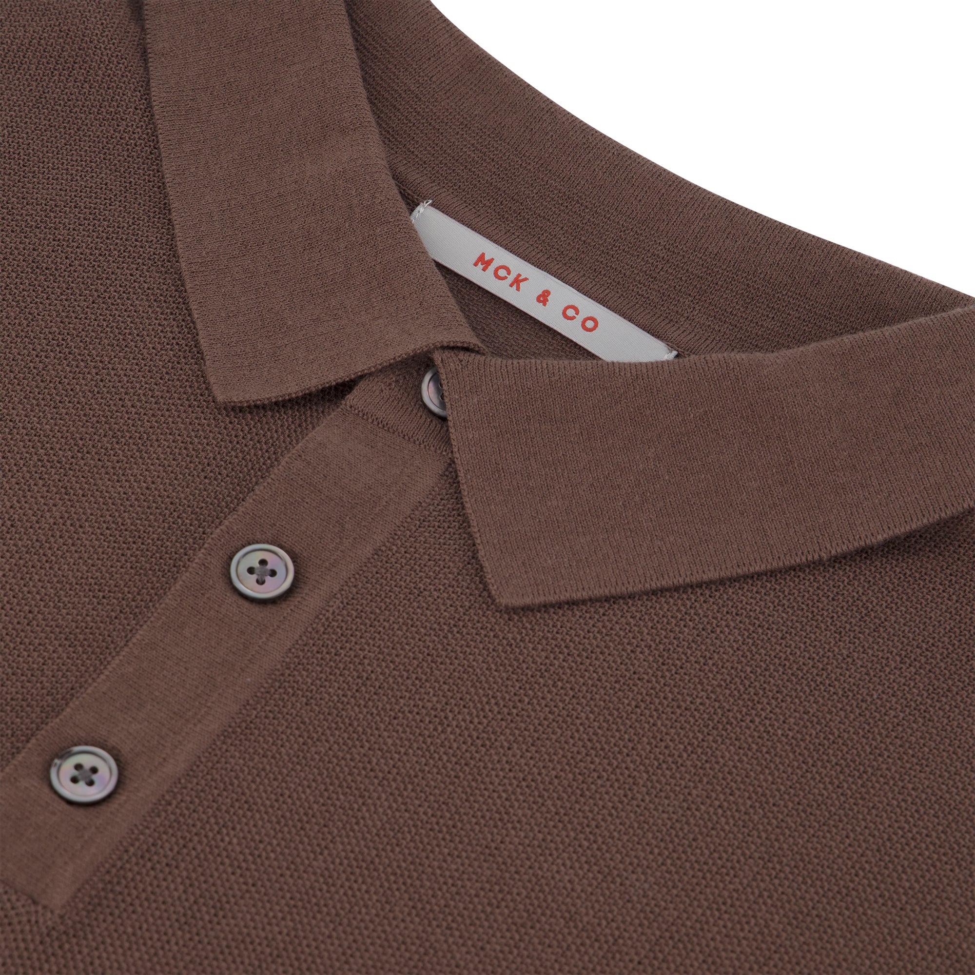 MCKINNON Half Button Collared Short Sleeve Shirt MUD BROWN - Henry BucksPolo61SS230008 - MUDBROWN - M
