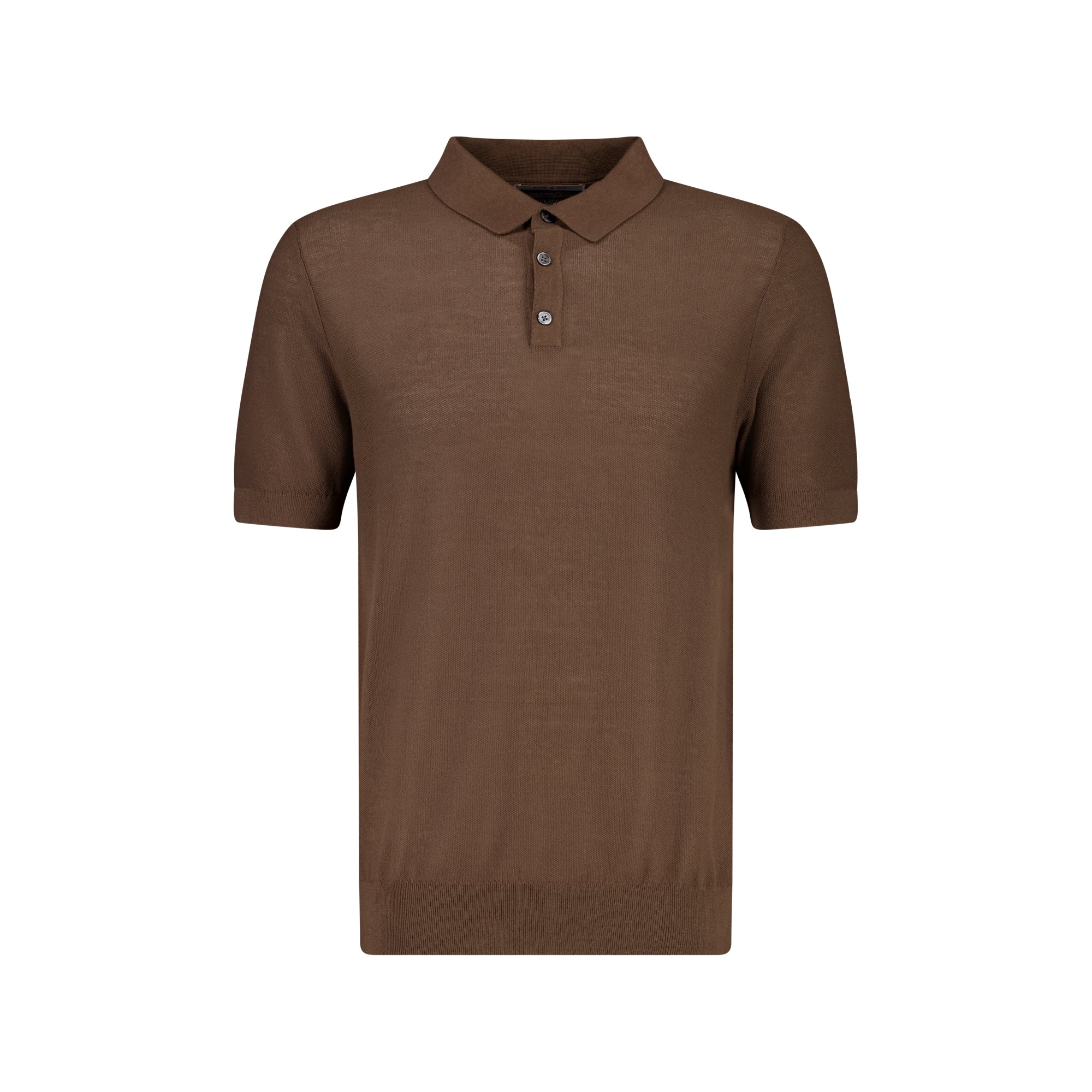 MCKINNON Half Button Collared Short Sleeve Shirt MUD BROWN - Henry BucksPolo61SS230008 - MUDBROWN - M