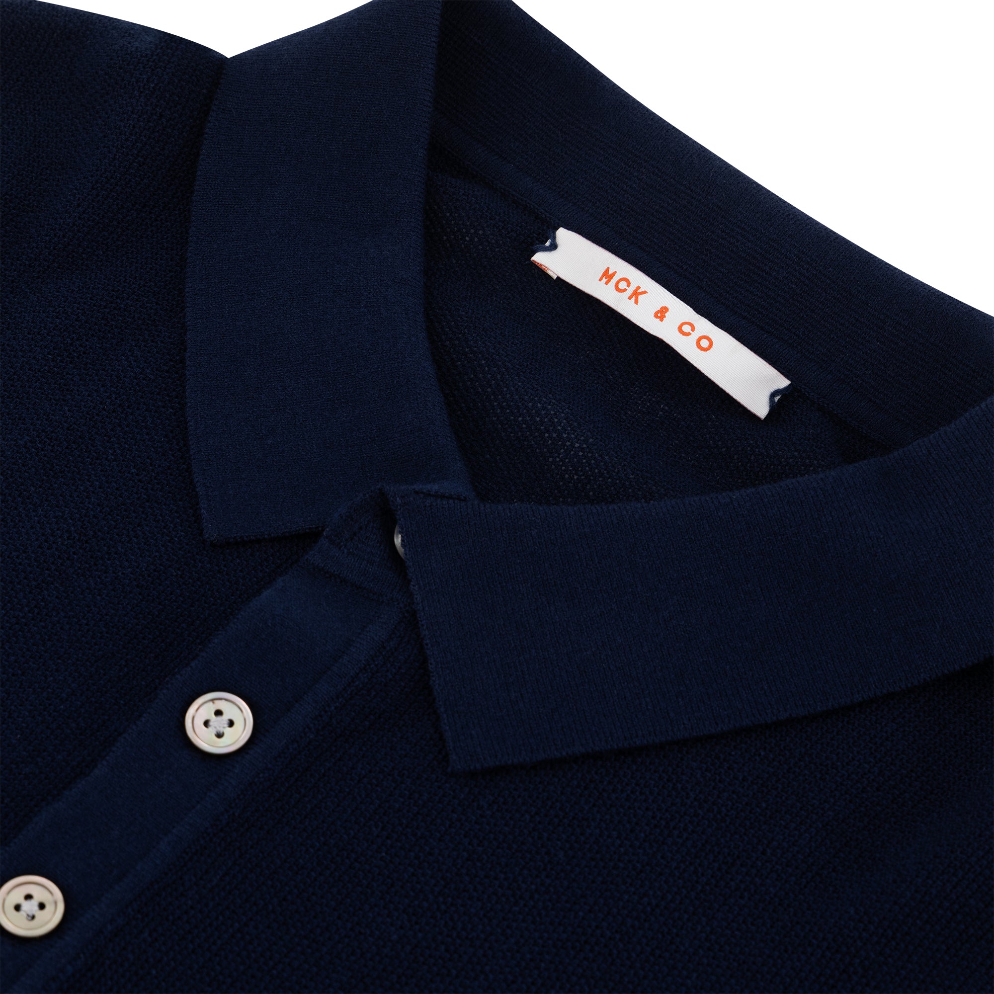 MCKINNON Half Button Collared Short Sleeve Shirt NAVY - Henry BucksShirts61SS230008 - NAVY - M