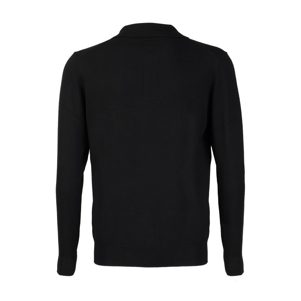 MCKINNON Merino Wool Long Sleeve Polo BLACK - Henry Bucks