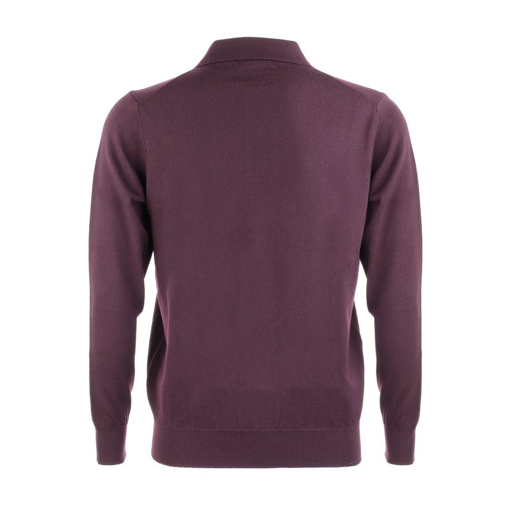 MCKINNON Merino Wool Short Sleeve Polo PLUM - Henry Bucks