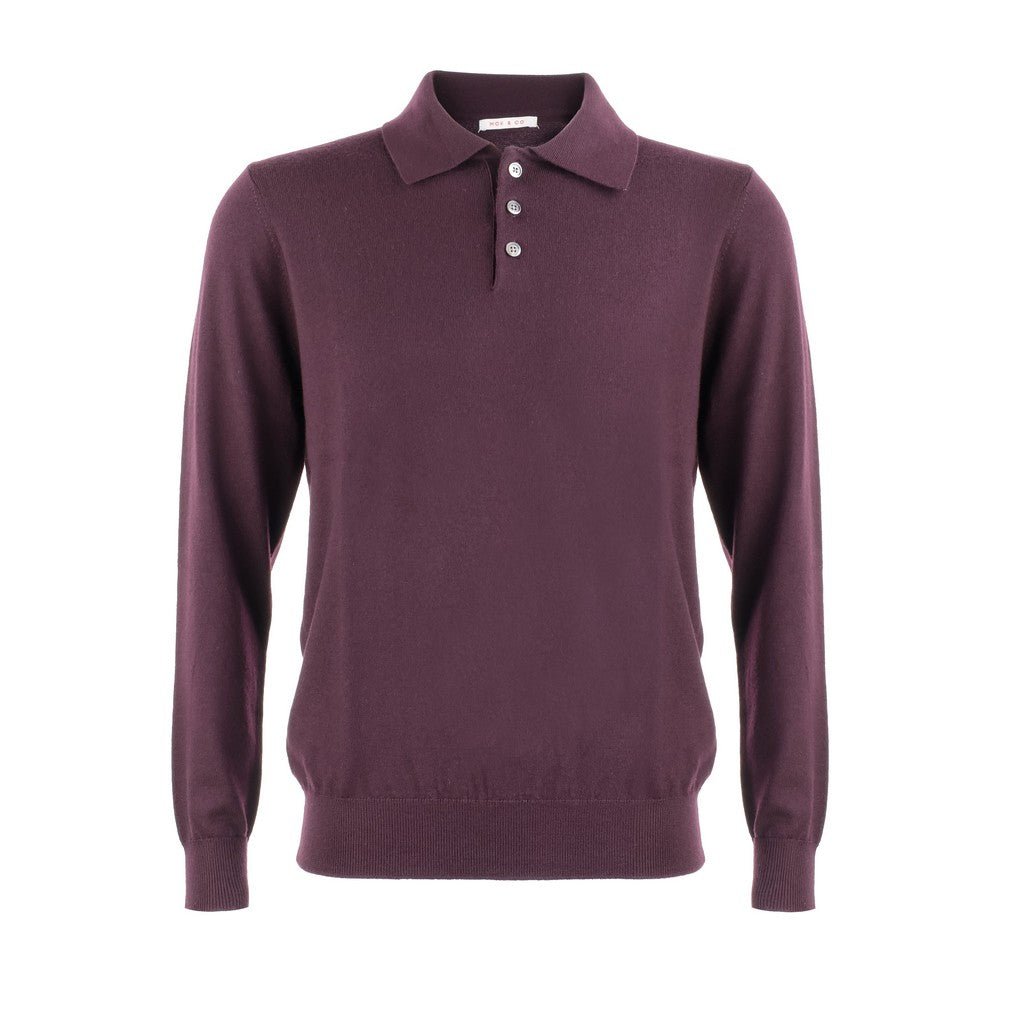 MCKINNON Merino Wool Short Sleeve Polo PLUM - Henry Bucks