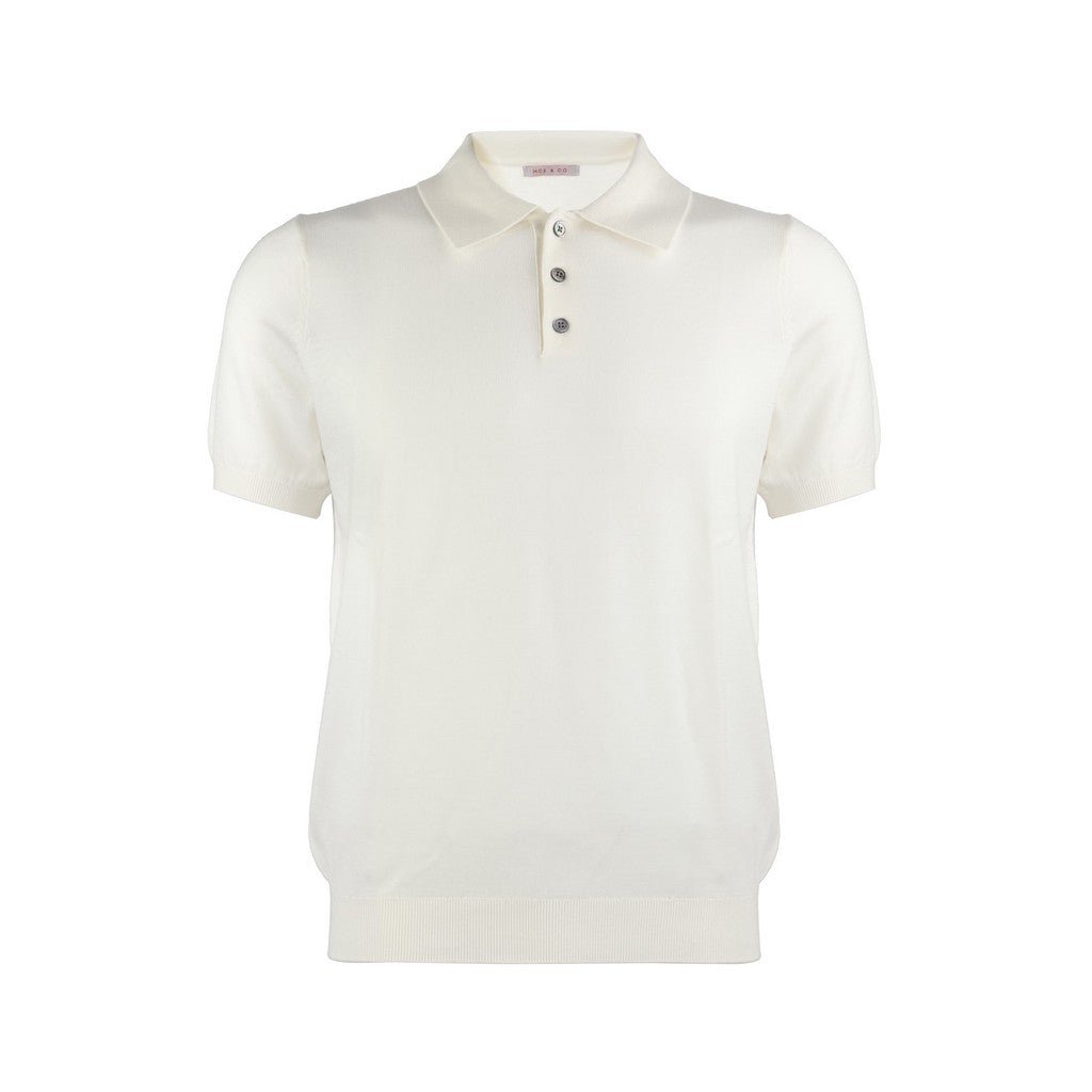 MCKINNON Merino Wool Short Sleeve Polo WHITE - Henry Bucks