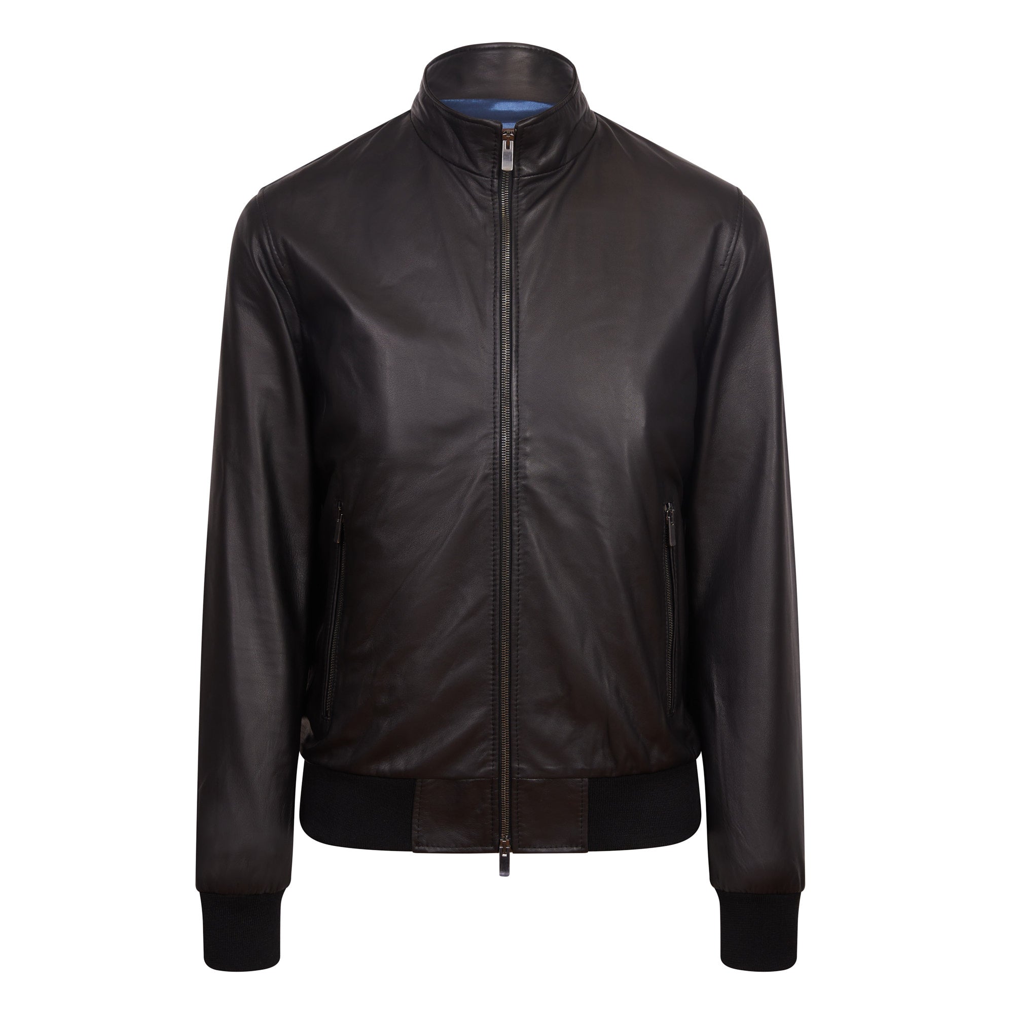 MCKINNON Nappa Lamb Leather Zip Bomber Jacket BLACK - Henry BucksCasual Jackets38AW220054 - BLCK - 50