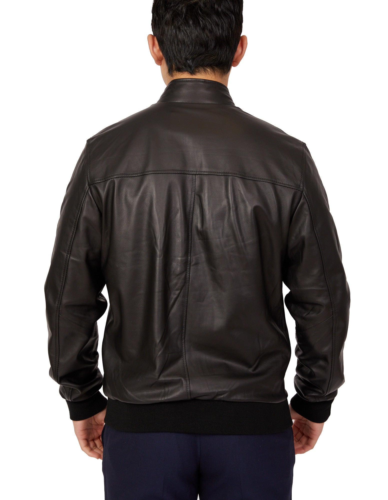 MCKINNON Nappa Lamb Leather Zip Bomber Jacket BLACK - Henry BucksCasual Jackets38AW220054 - BLCK - 50