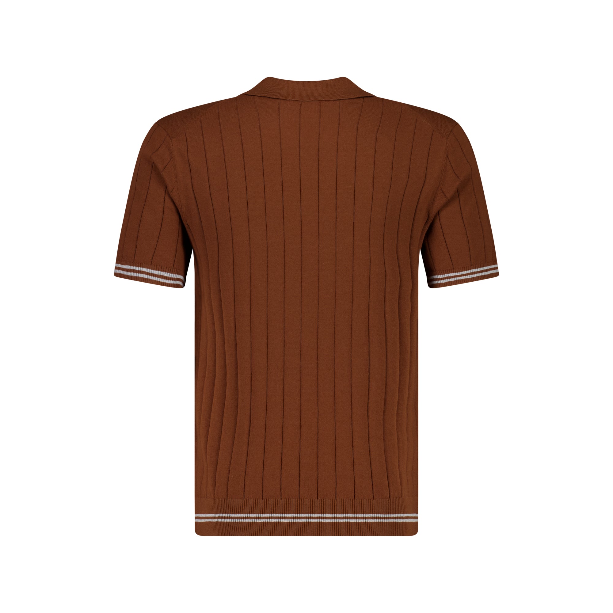 MCKINNON Skipper Neck Short Sleeve Shirt BROWN GREY - Henry BucksPolo61SS230012 - BRGR - M