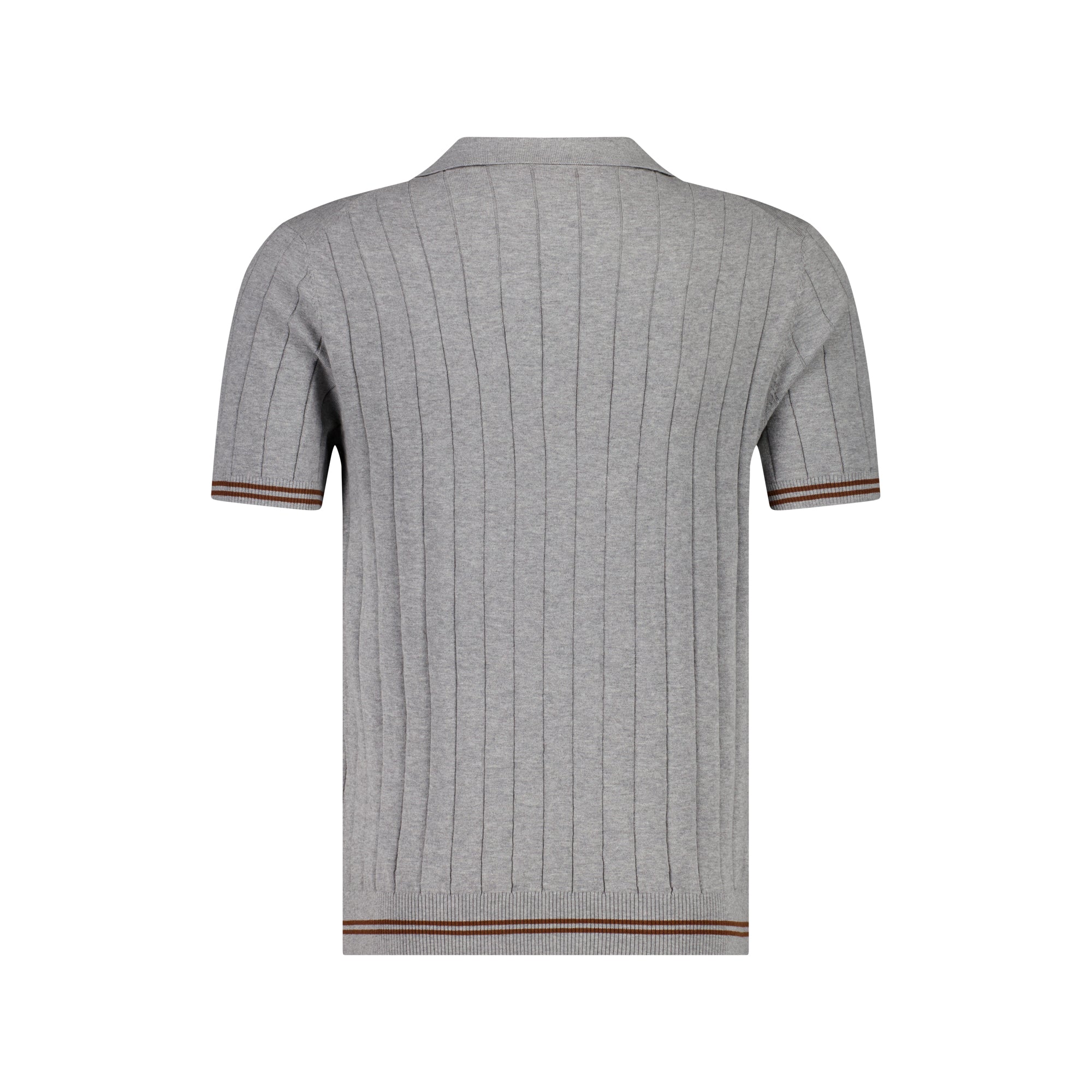 MCKINNON Skipper Neck Short Sleeve Shirt GREY/BROWN - Henry BucksPolo61SS230012 - GREYBRWN - M