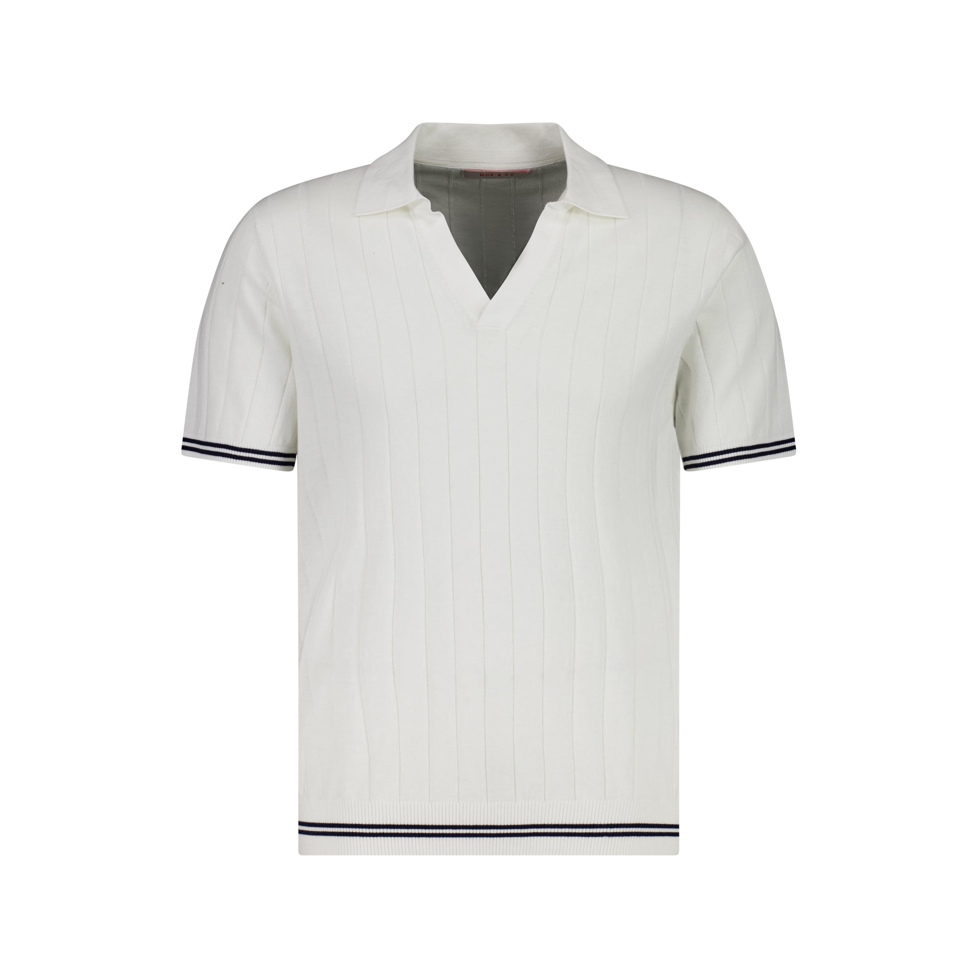 MCKINNON Skipper Neck Short Sleeve Shirt WHITE/NAVY - Henry BucksPolo61SS230012 - WHTNVY - M