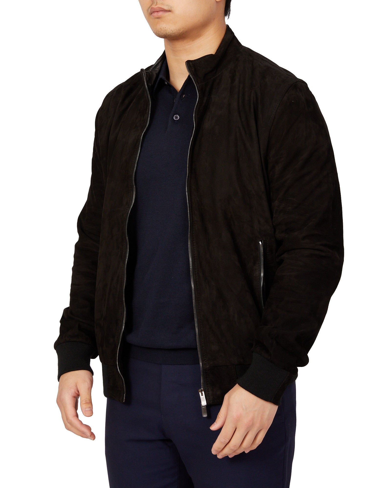 MCKINNON Suede Lamb Leather Zip Bomber Jacket BLACK - Henry BucksCasual Jackets38AW220055 - BLCK - 50