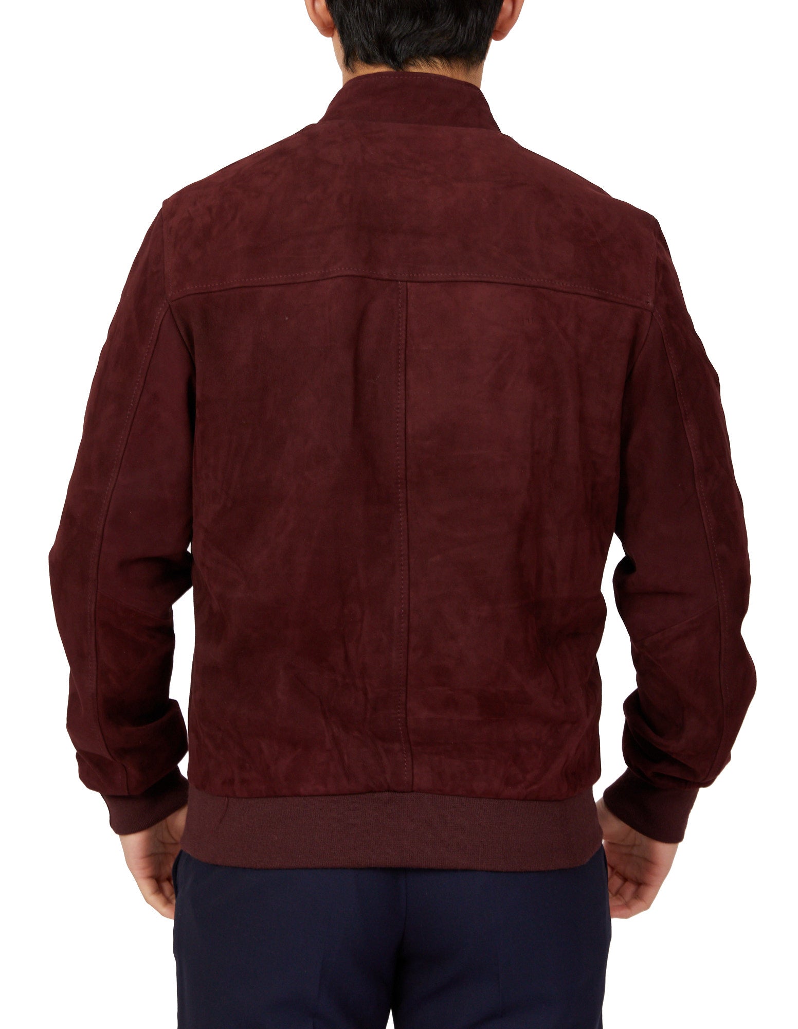 MCKINNON Suede Lamb Leather Zip Bomber Jacket BORDEAUX - Henry BucksCasual Jackets38AW220055 - BORD - 50