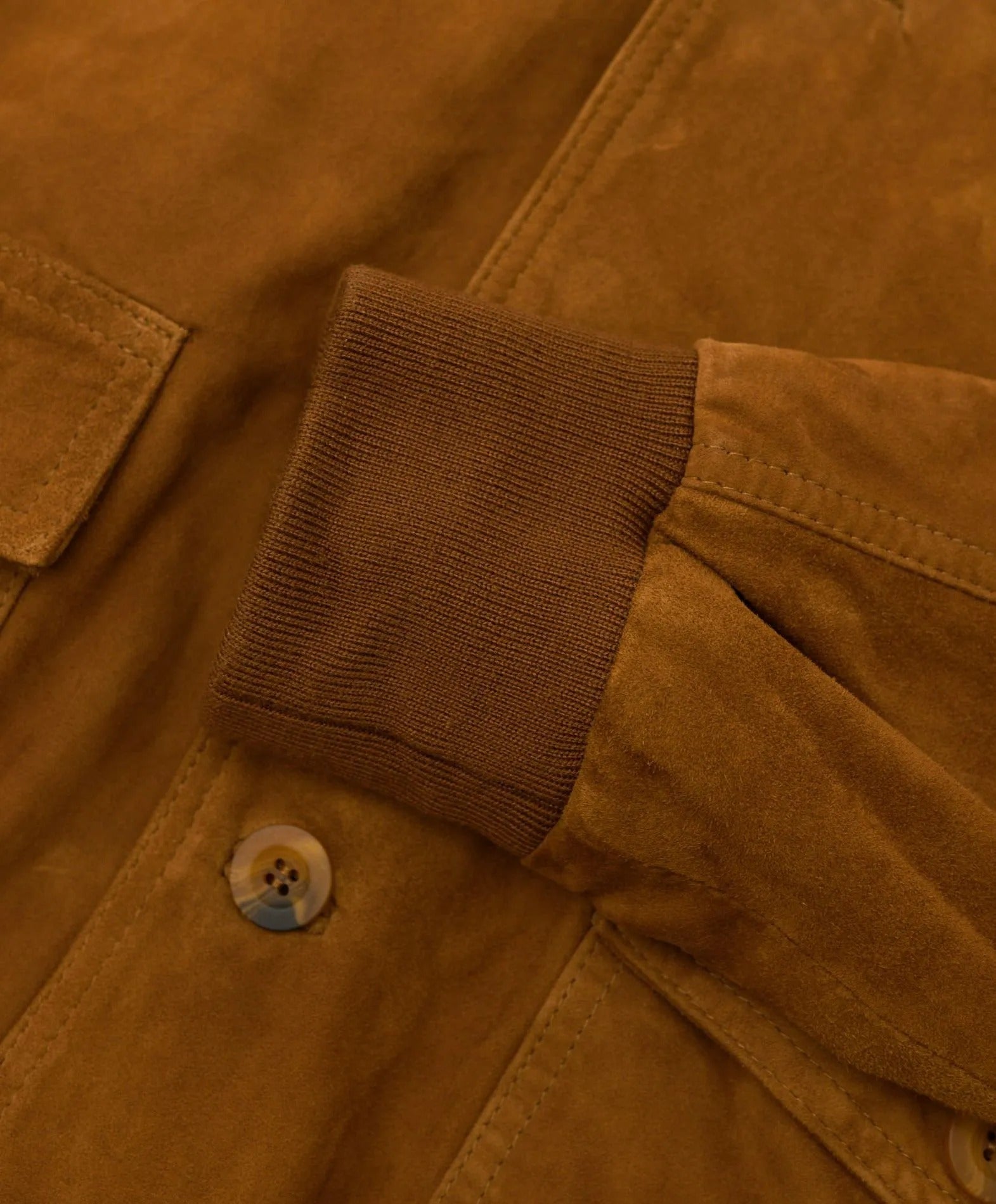 MCKINNON Suede Leather Button Bomber Jacket COGNAC - Henry BucksCasual Jackets38AW220044 - COGN - R - 50