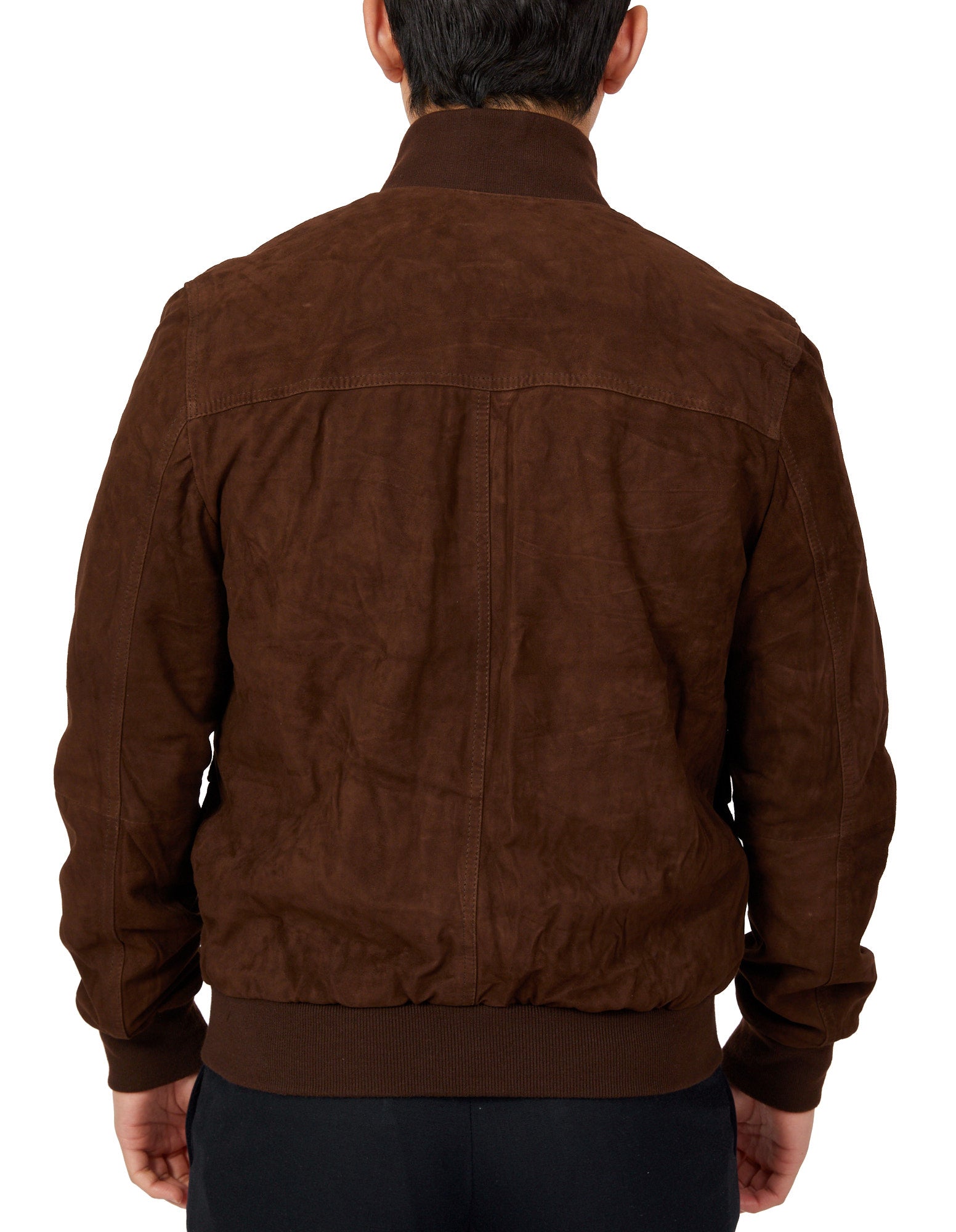 MCKINNON Suede Leather Button Bomber Jacket DARK BROWN - Henry BucksCasual Jackets38AW220056 - BRDK - 50